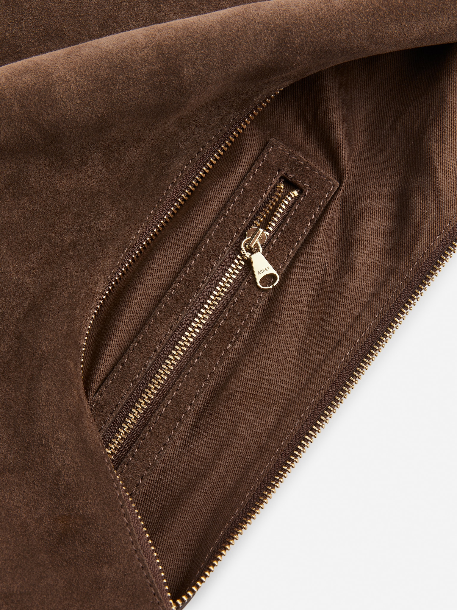 Sac en daim incurvé - Marron/Vert kaki - 5