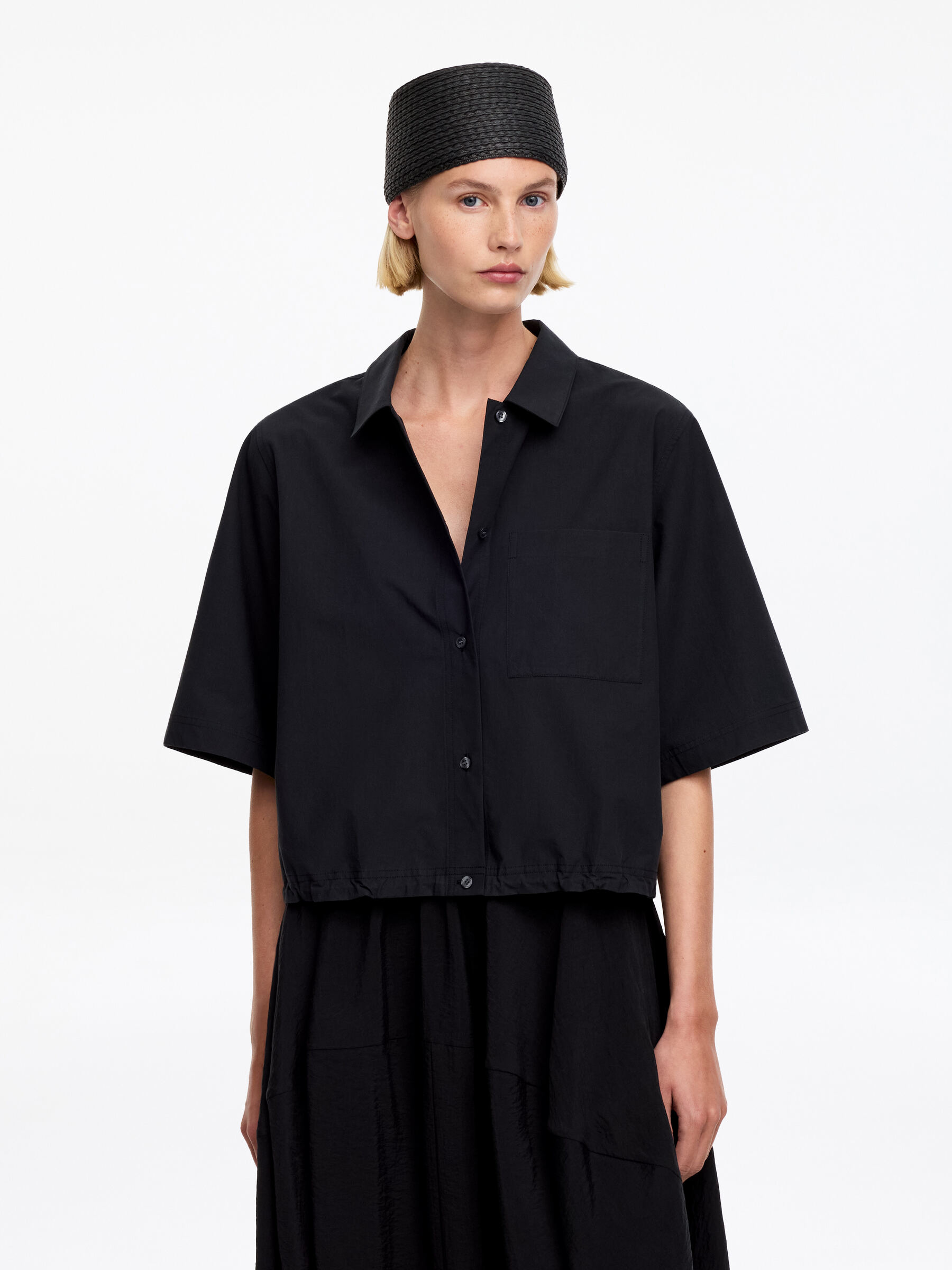 Straw Pillbox Hat - Black - Women - StillMedia/Lookbook - 3