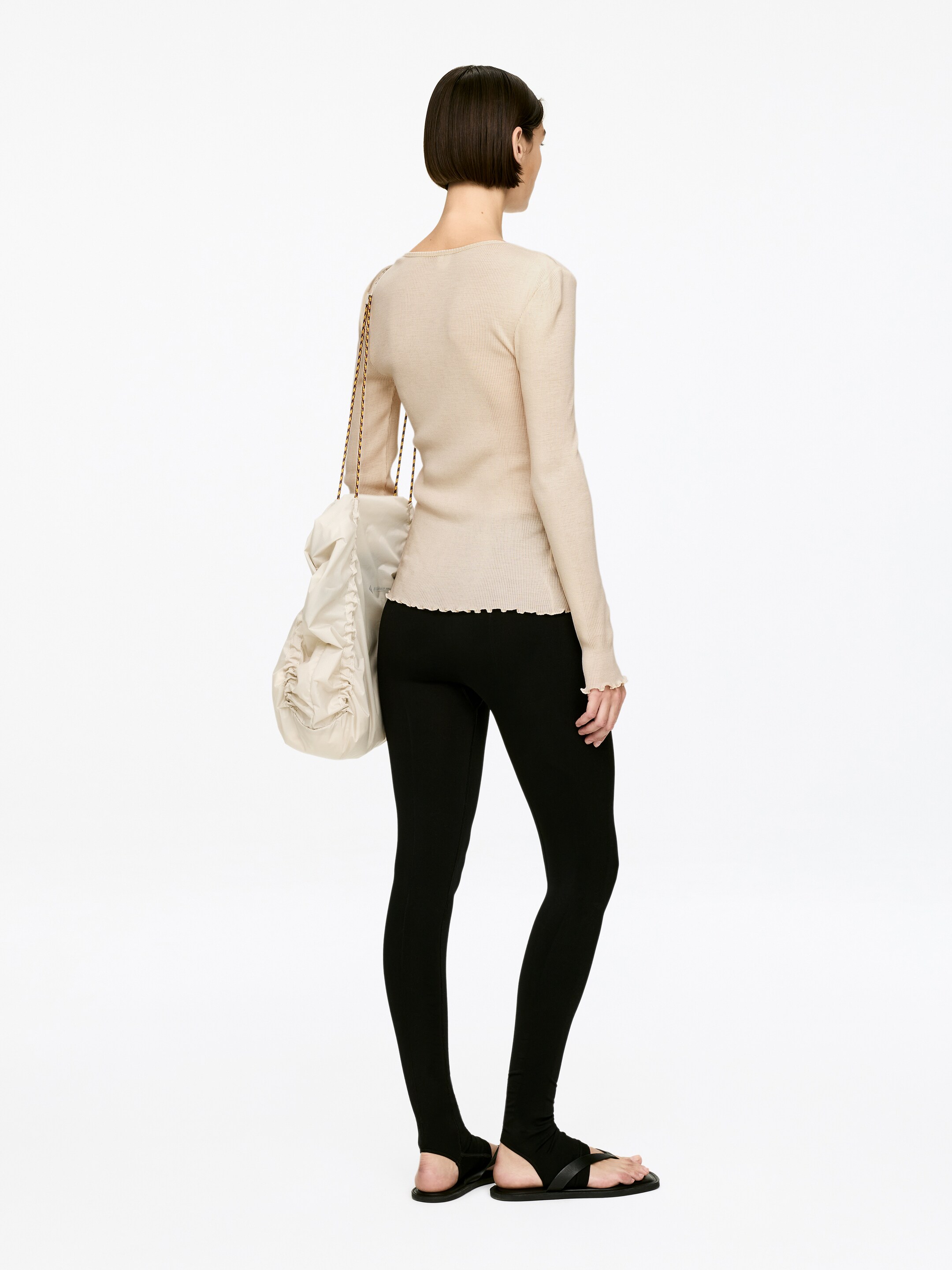 Agrandir l'image: Haut côtelé en laine et soie - Blanc cassé - FEMME | H&M BE 2