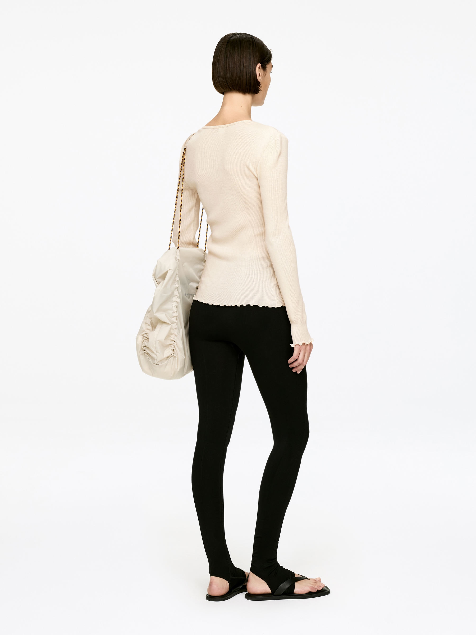 Wool-Silk Rib Top - Off White - Regular fit - Women - StillMedia/Lookbook - 4