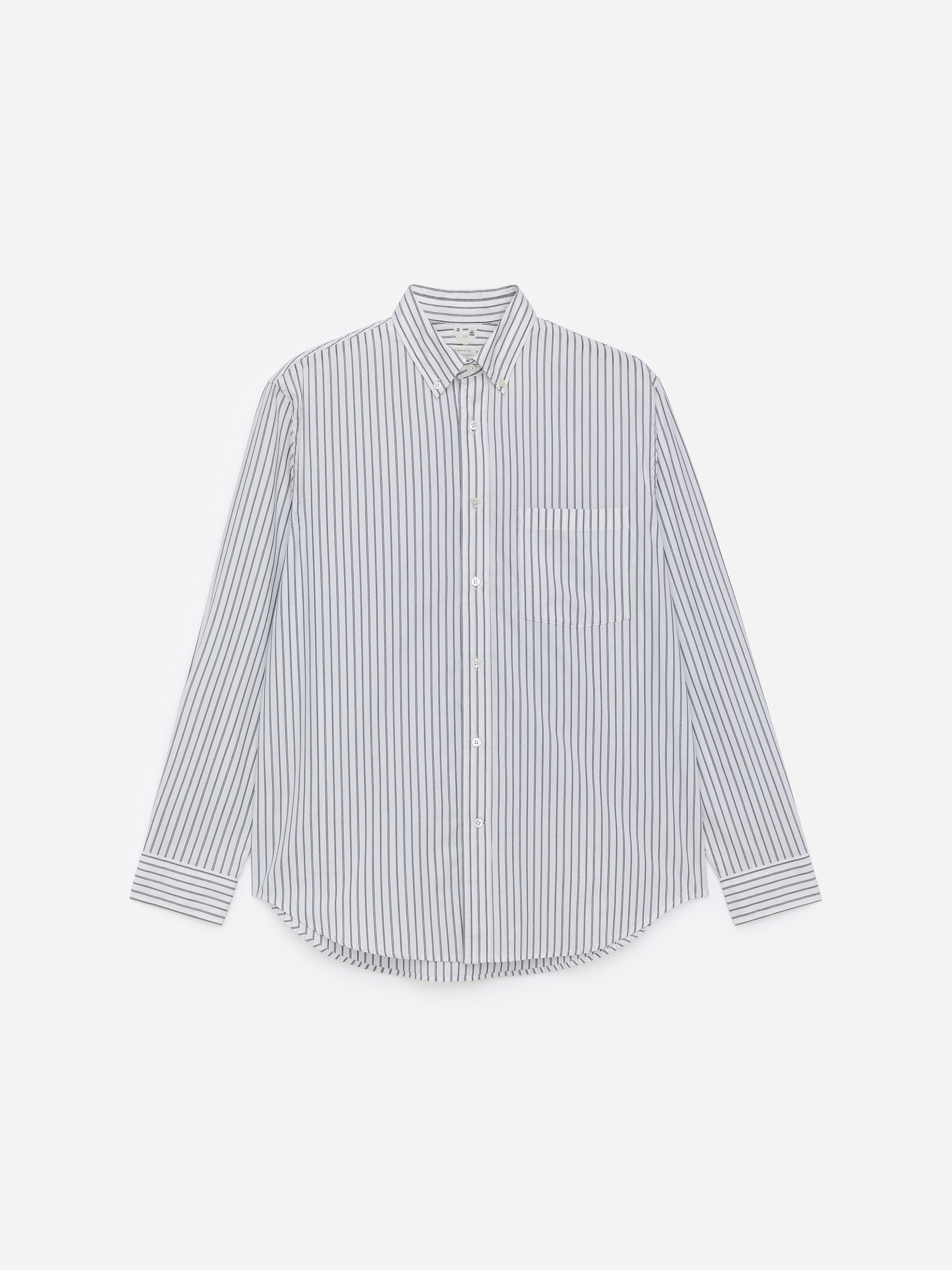 Relaxed Poplin Shirt - Grey/White - Relaxed fit - Men - StillMedia/DescriptiveStillLife - 1