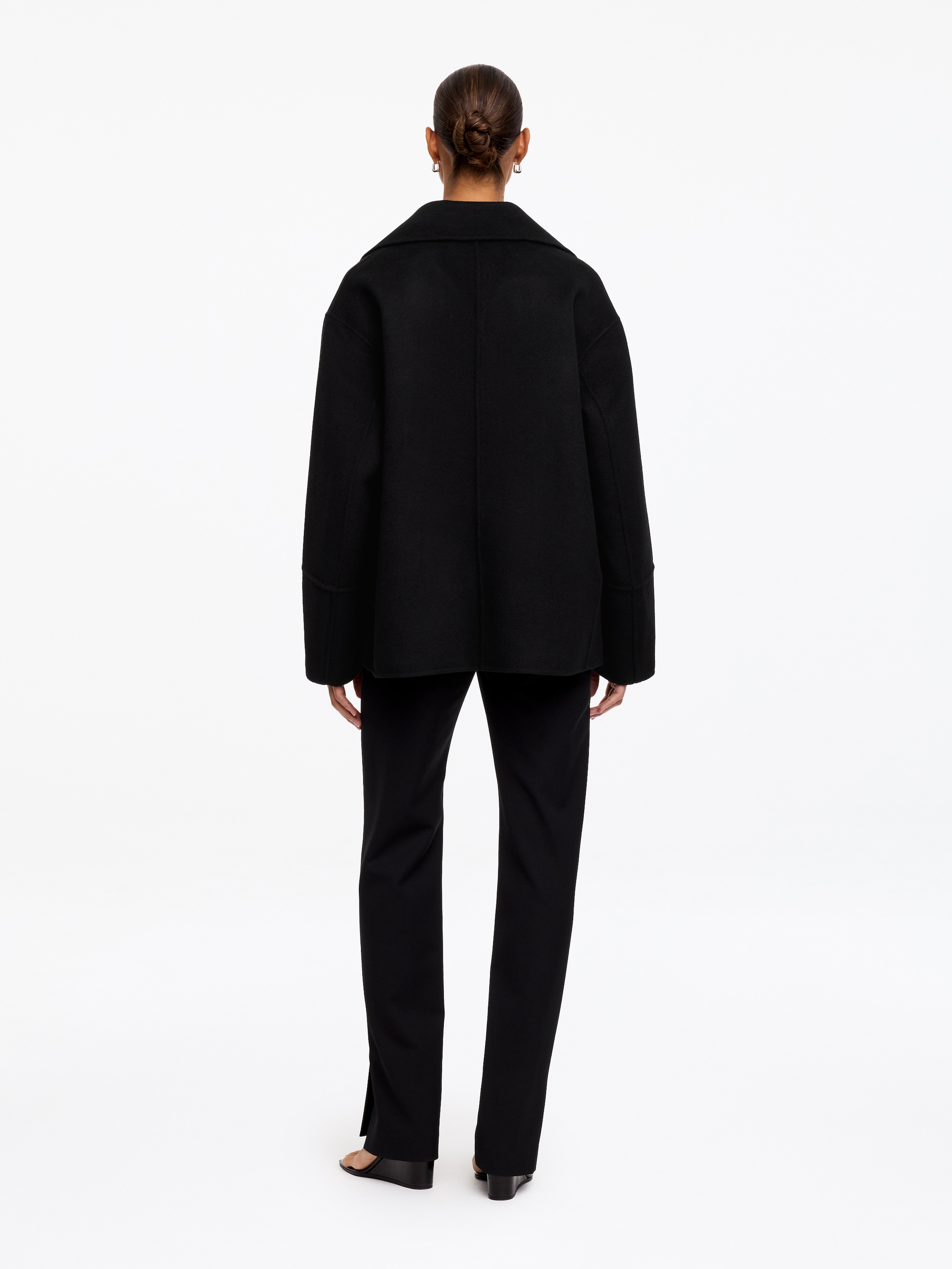 Wool-Blend Peacoat - Black - Relaxed fit - women - StillMedia/Lookbook - 3