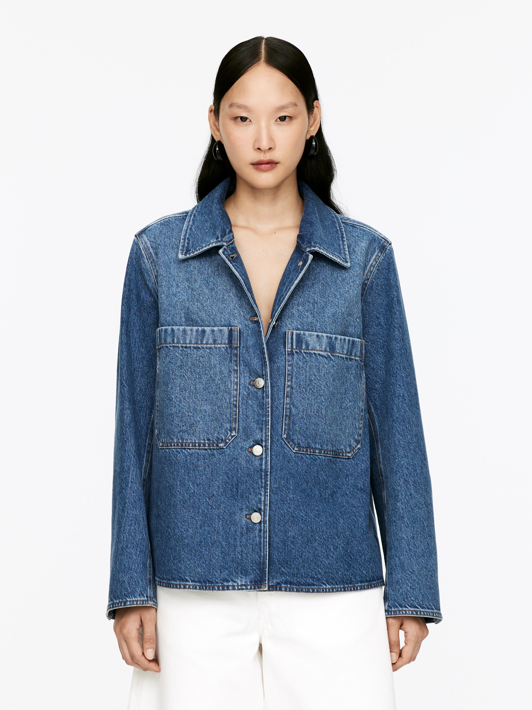 Denim Overshirt - Modrá