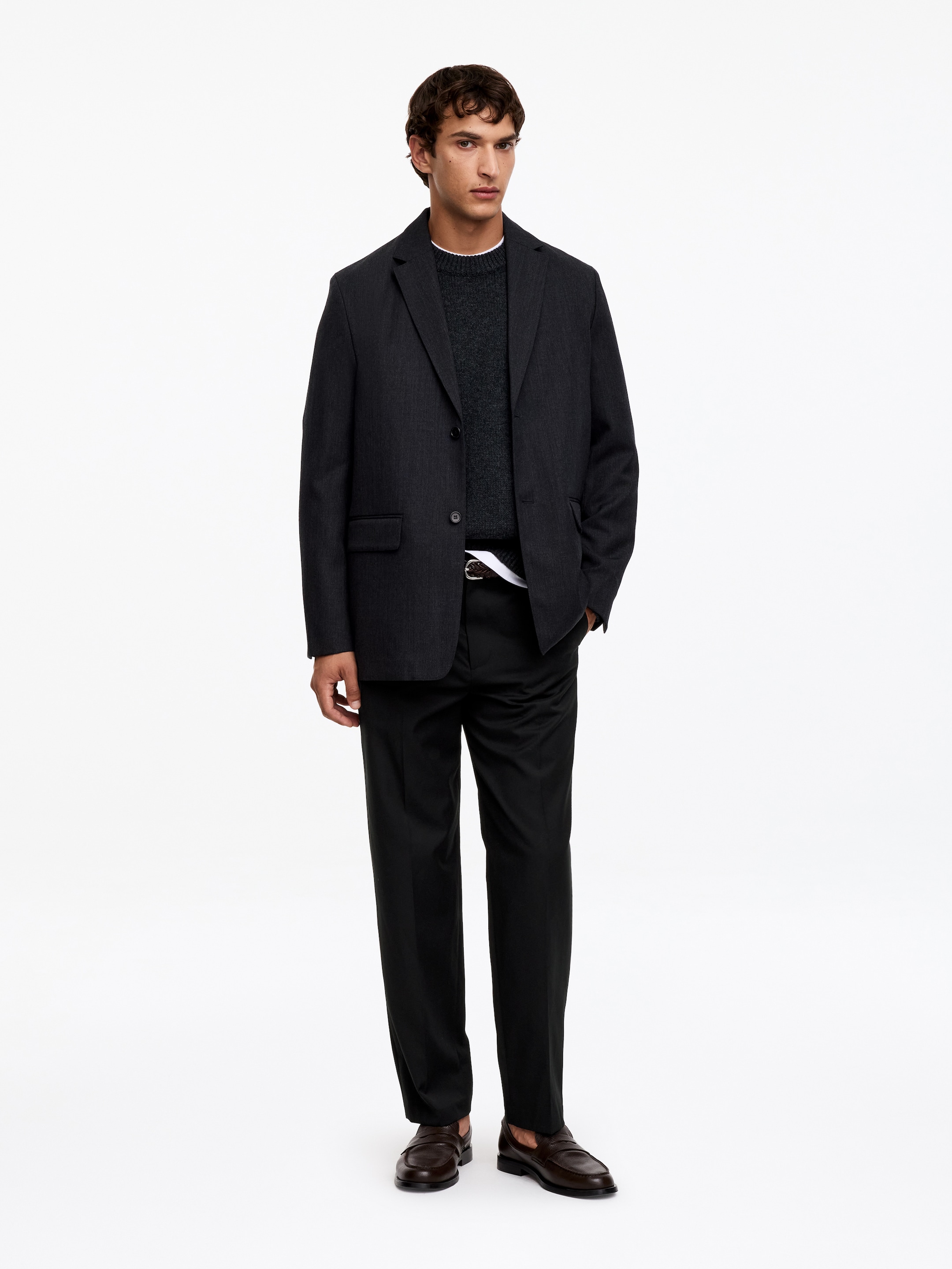 Relaxed Tailored Trousers-Black-20581