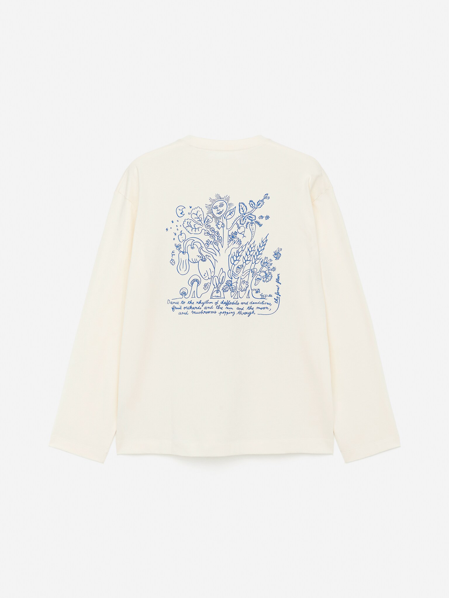 T-shirt à manches longues ARKET CAFÉ - Blanc cassé/Bleu - 4