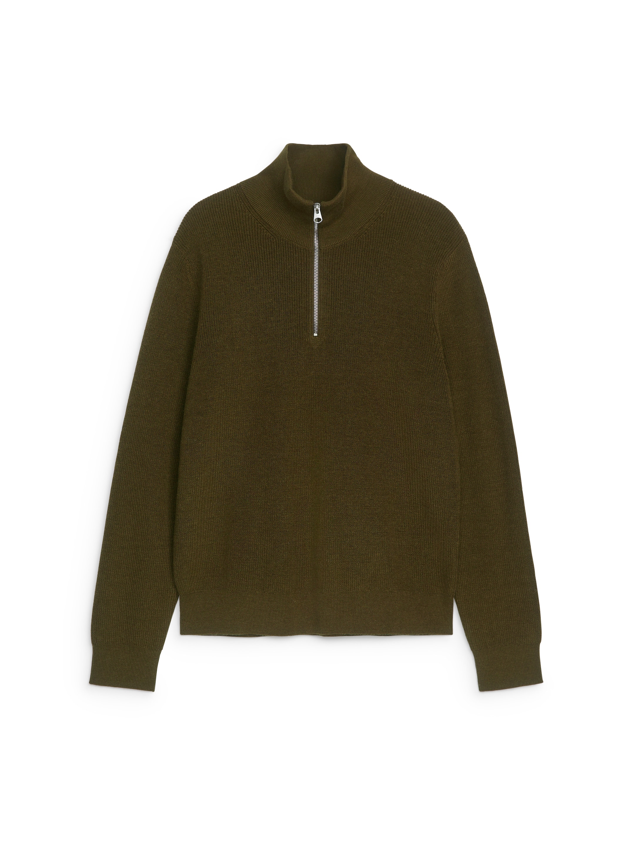 Ingrandisci l'immagine: Wool & Cotton Half Zip Jumper - Dark Green - UOMO | H&M CH 1