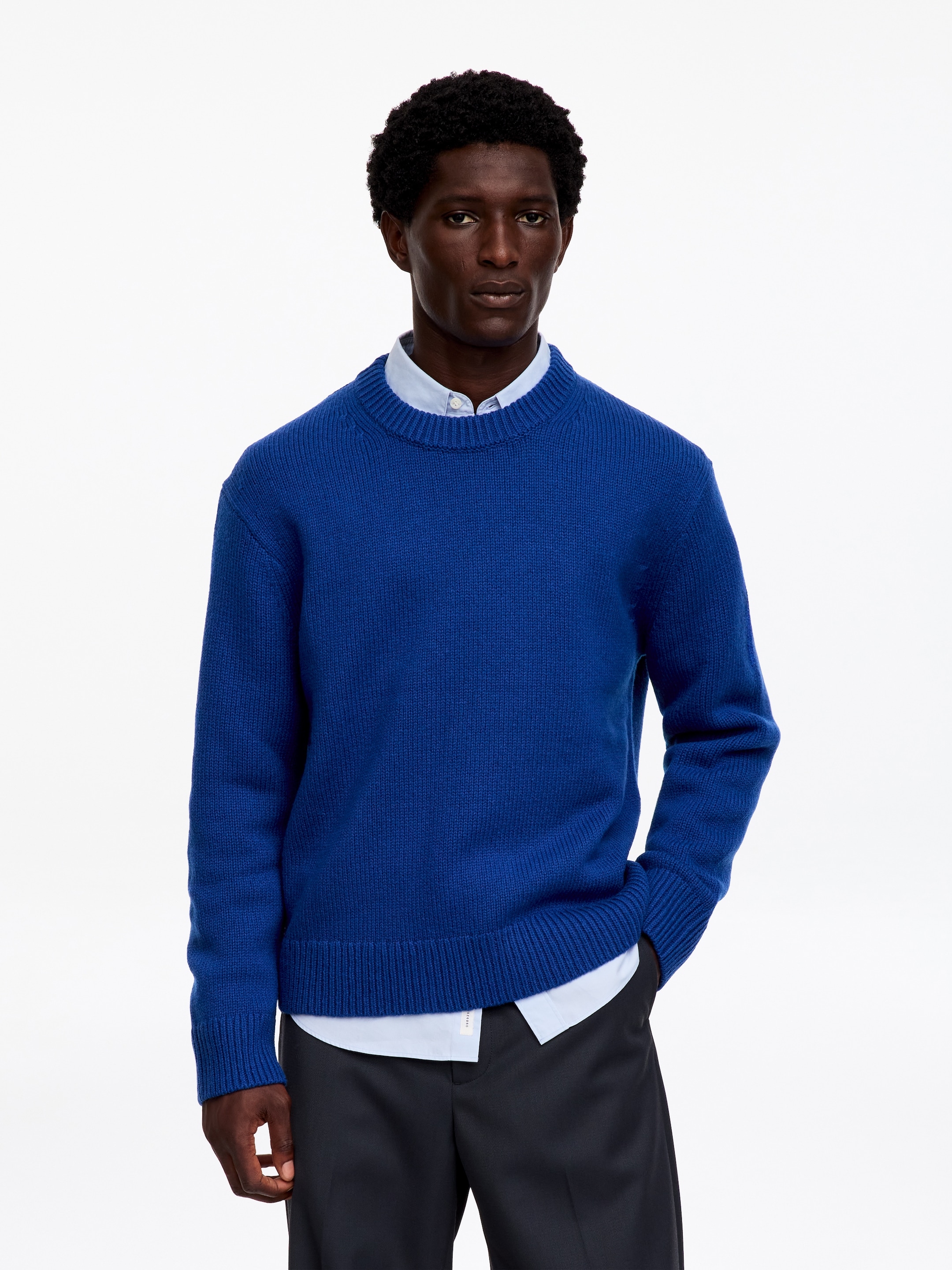 Maglione in lana pesante-Blue-20002