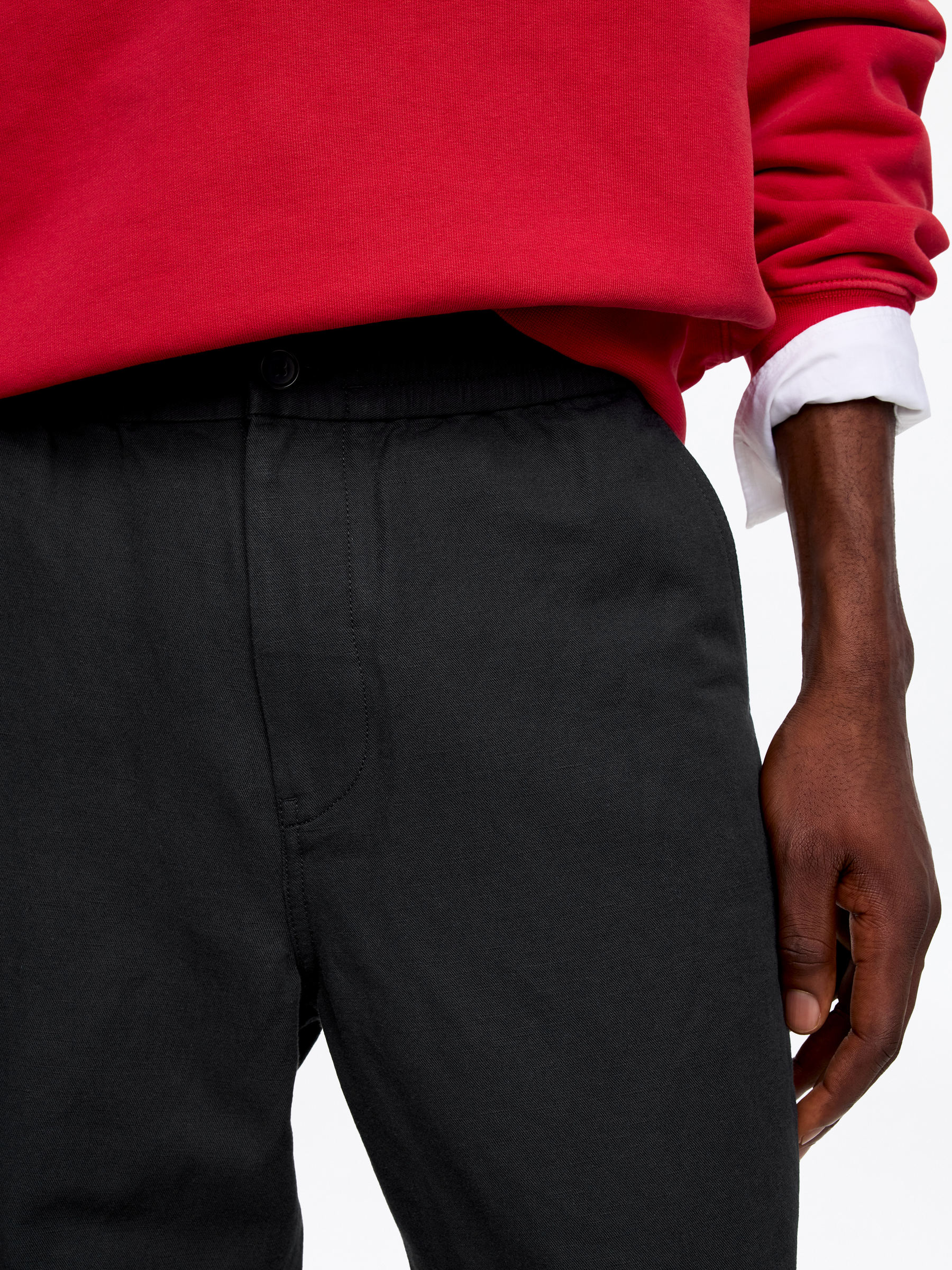 Linen Blend Trousers - Black - Relaxed fit - Men - StillMedia/Lookbook - 5