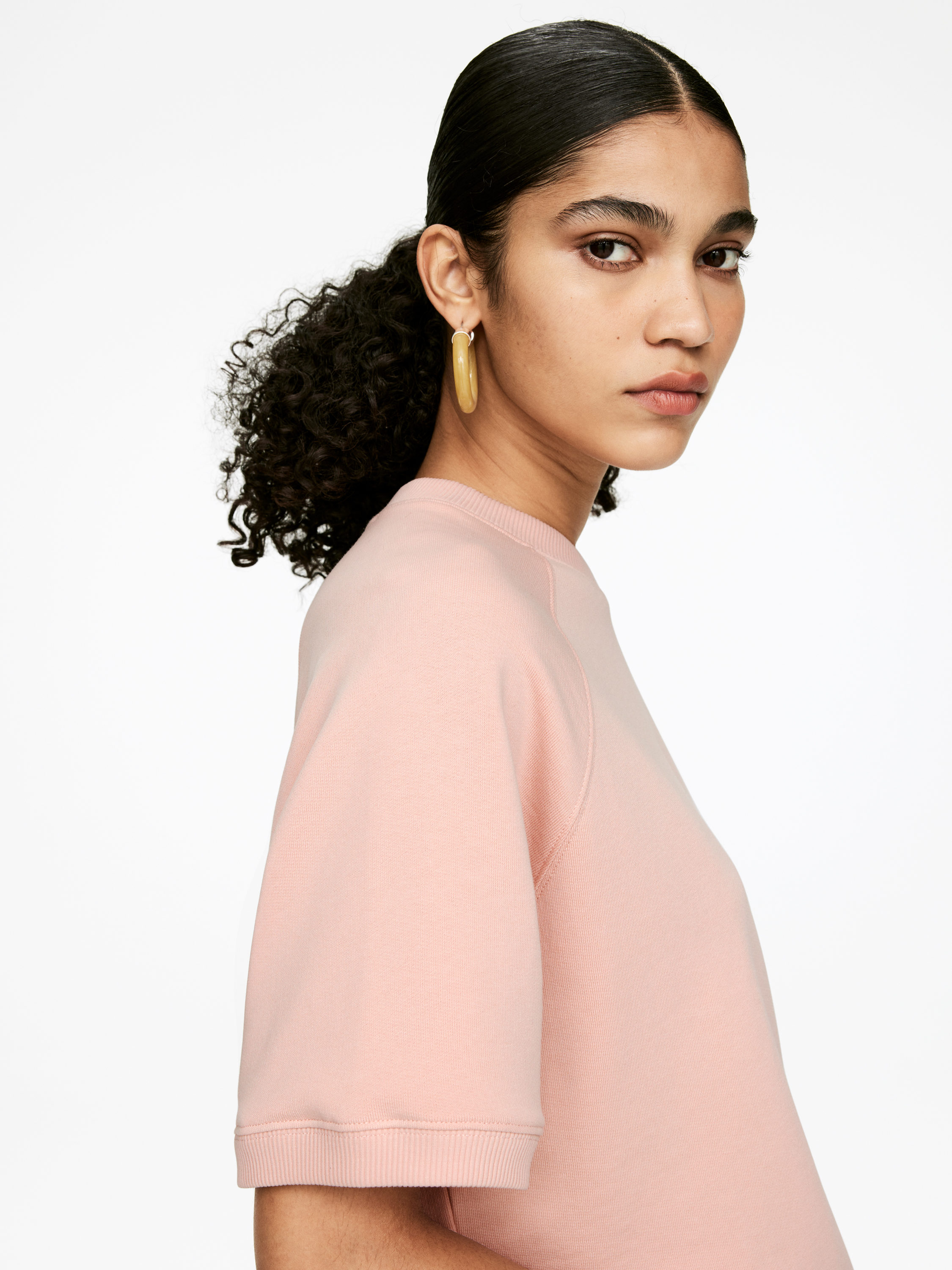 French Terry Sweatshirt - Soft Pink - Regular fit - Women - StillMedia/Lookbook - 5