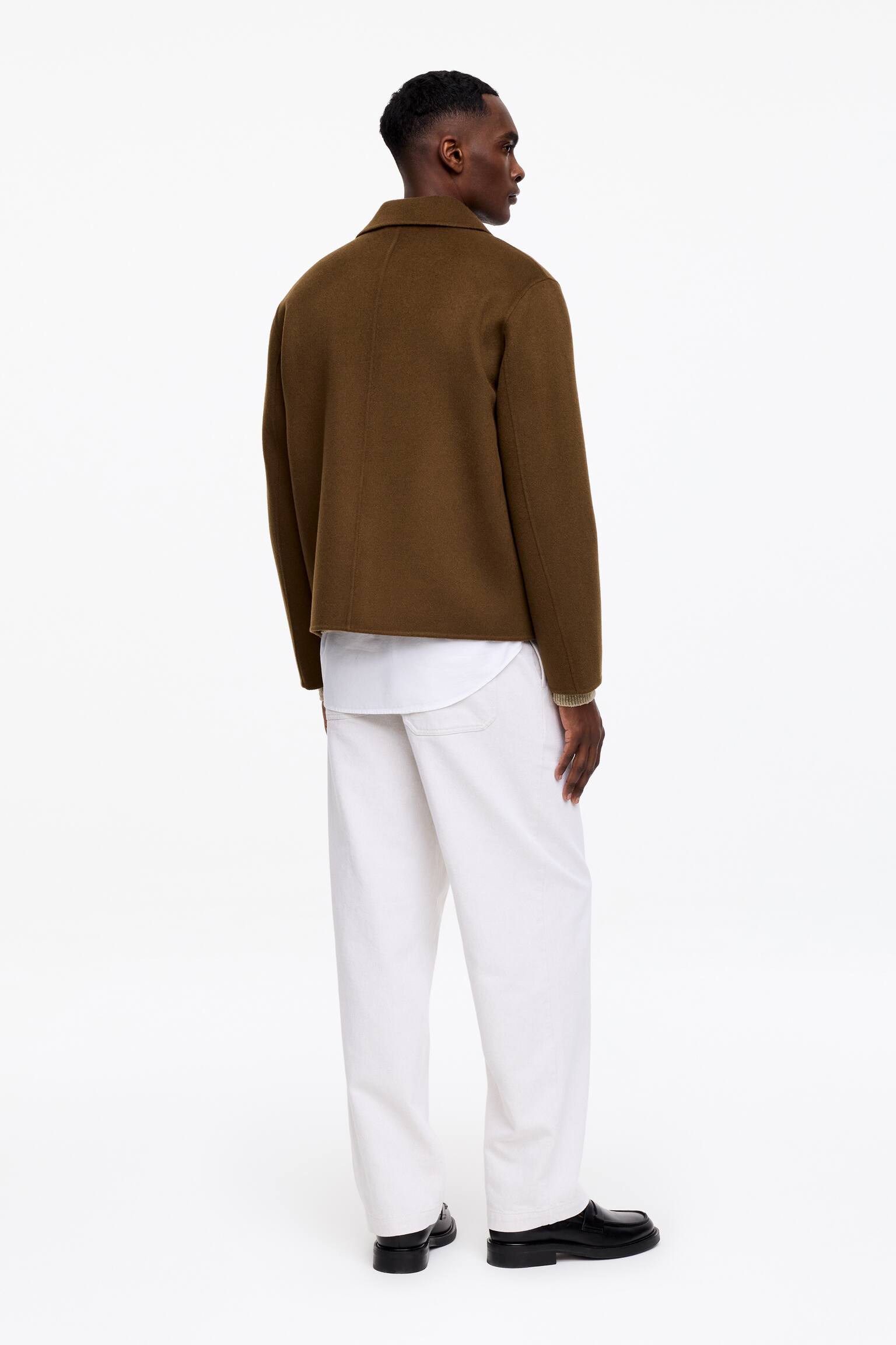 Chaqueta de lana de doble faz - Marrón fudge - 5