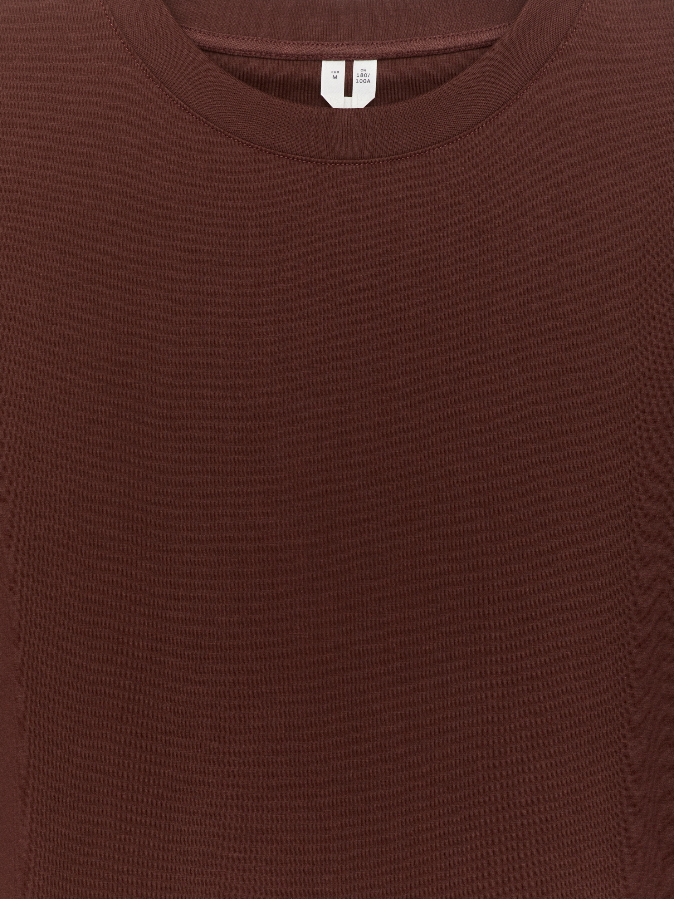 T-shirt i interlocktrikå - Mörk vinröd - Loose fit - Men - StillMedia/DescriptiveDetail - 2