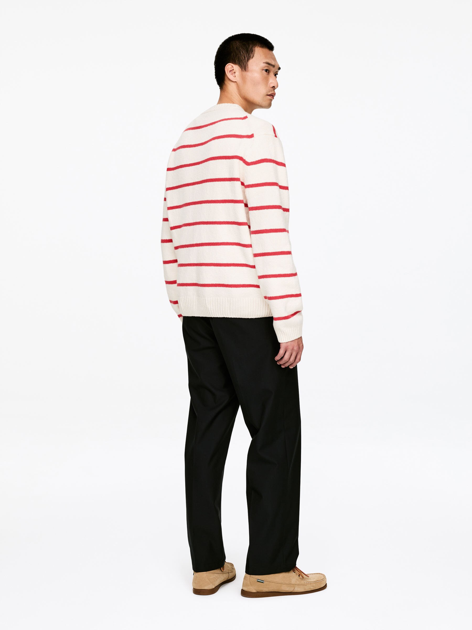 Relaxed Cotton Blend Jumper - Off White/Red - Relaxed fit - Men - StillMedia/Lookbook - 4