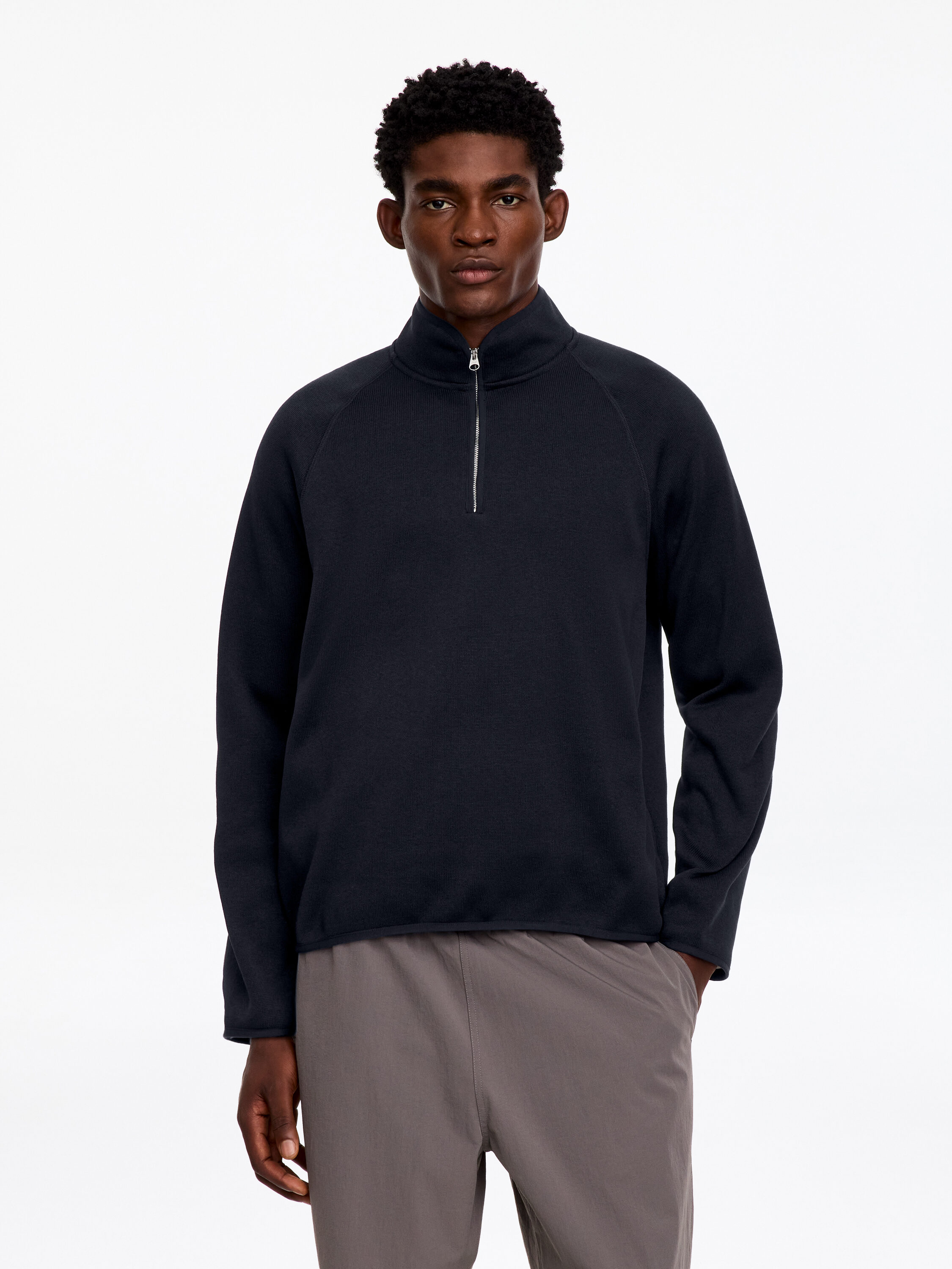 ARKET ACTIVE Half-Zip Jumper – Dark Navy – ARKET WW