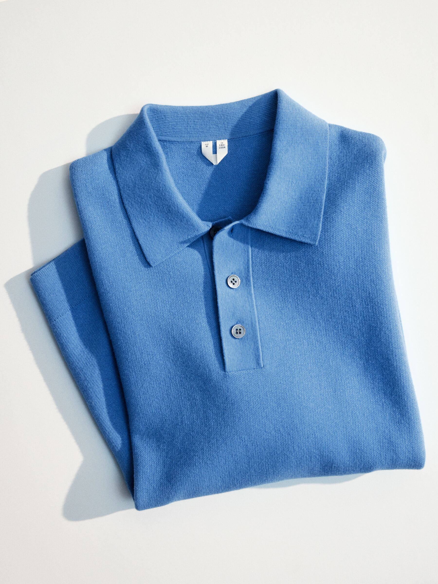 Fine-Knit Polo Shirt-#5B71A4-19166