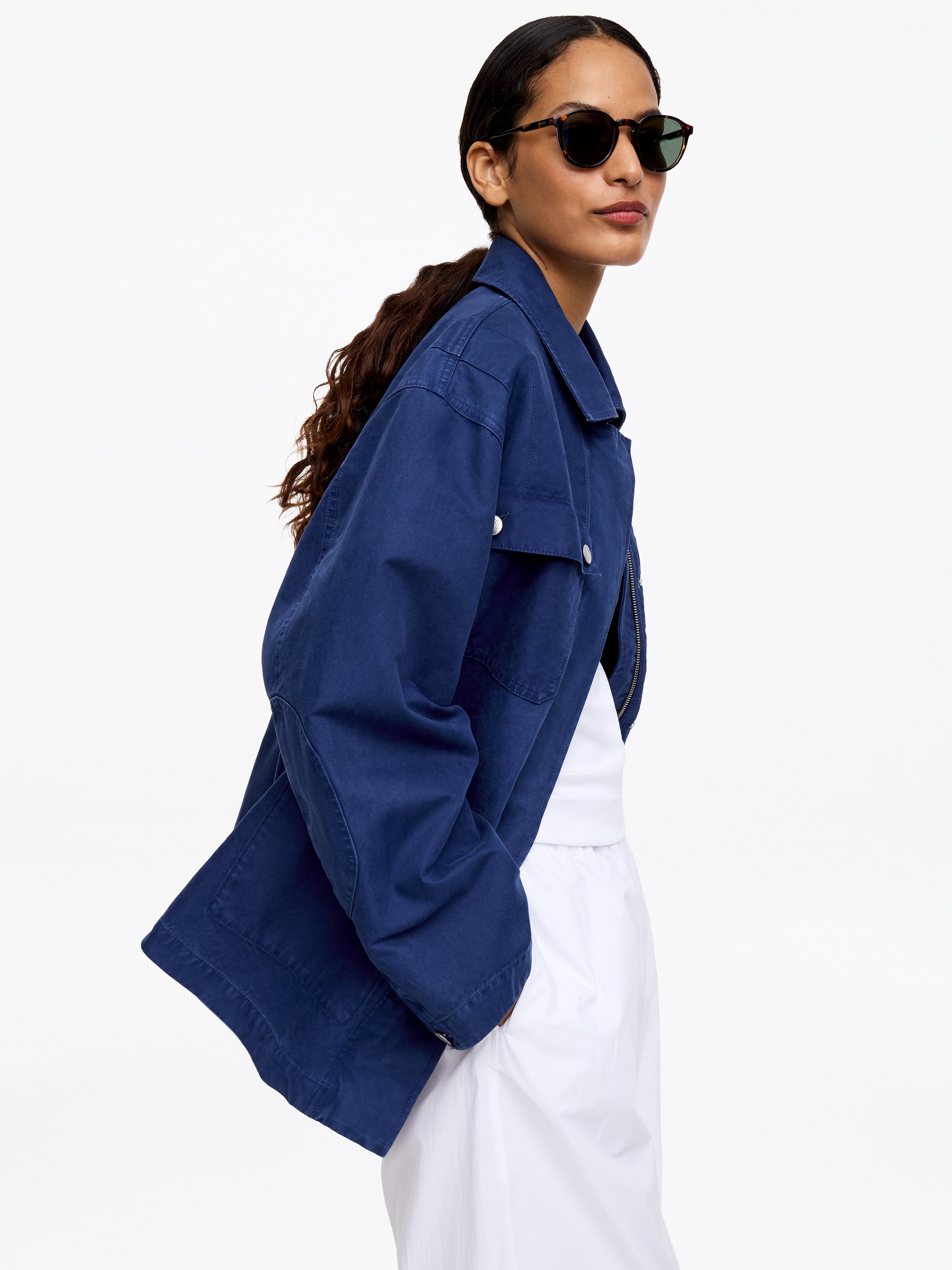 Workwear Jacket - Dark Blue - Oversized - Women - StillMedia/Lookbook - 7