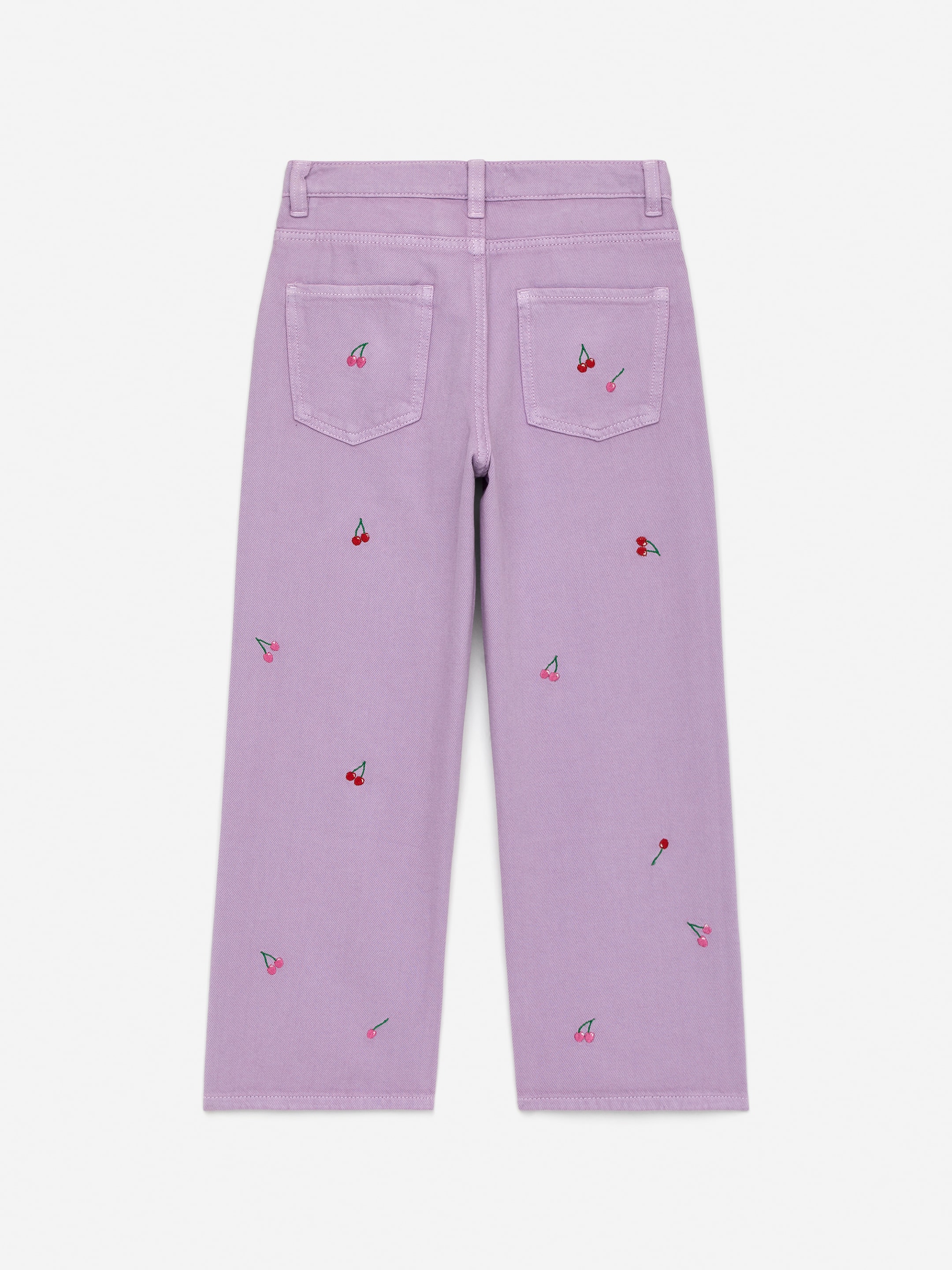 Bestickte Jeans - Flieder/Kirschen - Relaxed Fit - Kinder - StillMedia/DescriptiveStillLife - 3