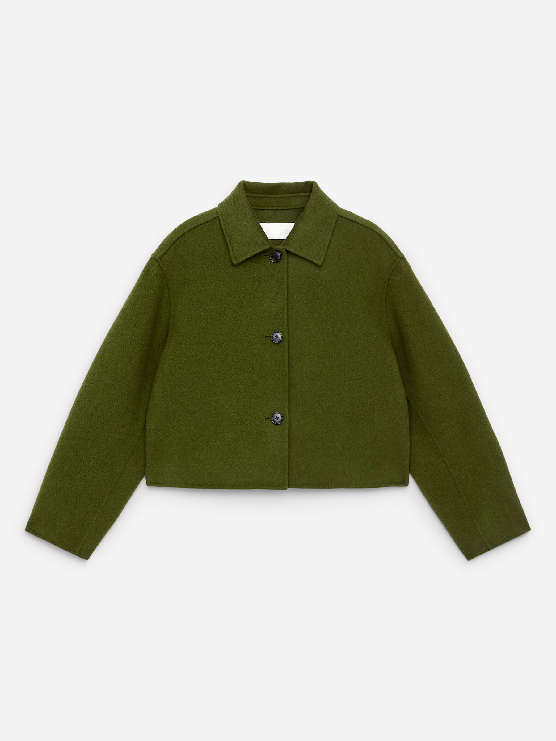 Doublé Wool-Blend Overshirt-Green-16139