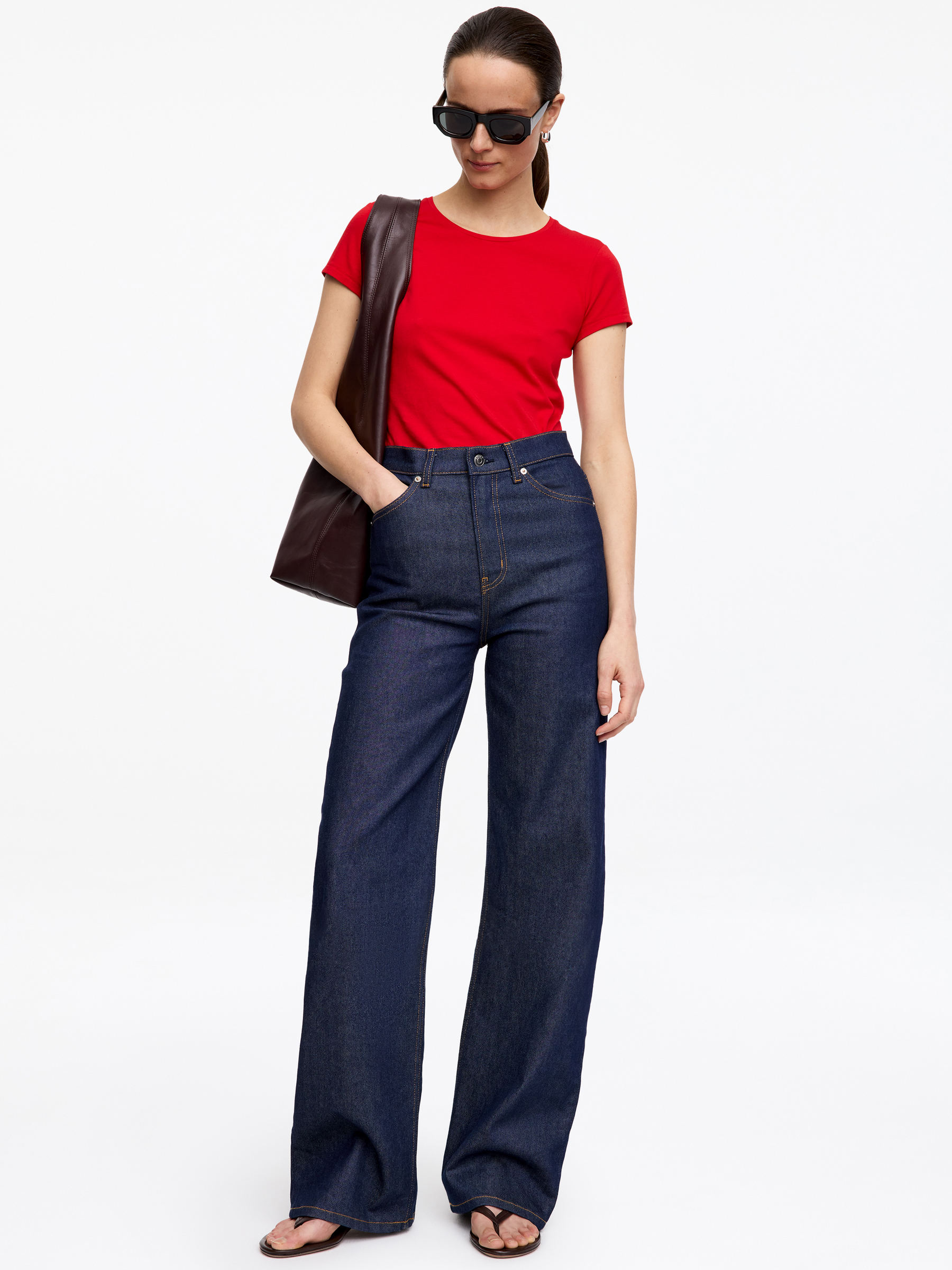 Slim Cap-Sleeve T-Shirt - Red - Slim fit - Women - StillMedia/Lookbook - 5