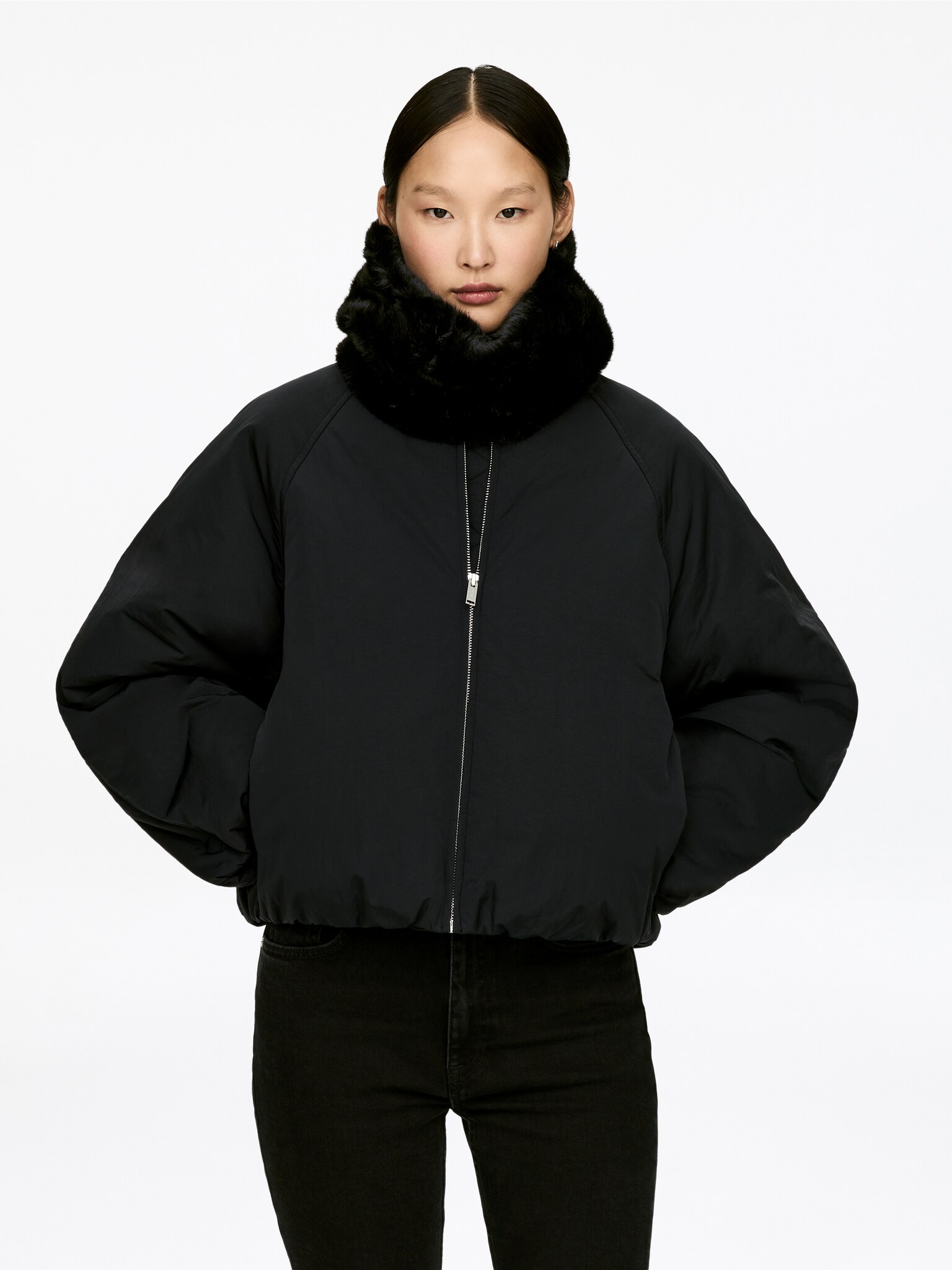 Tour de cou en fausse fourrure - Noir - 3