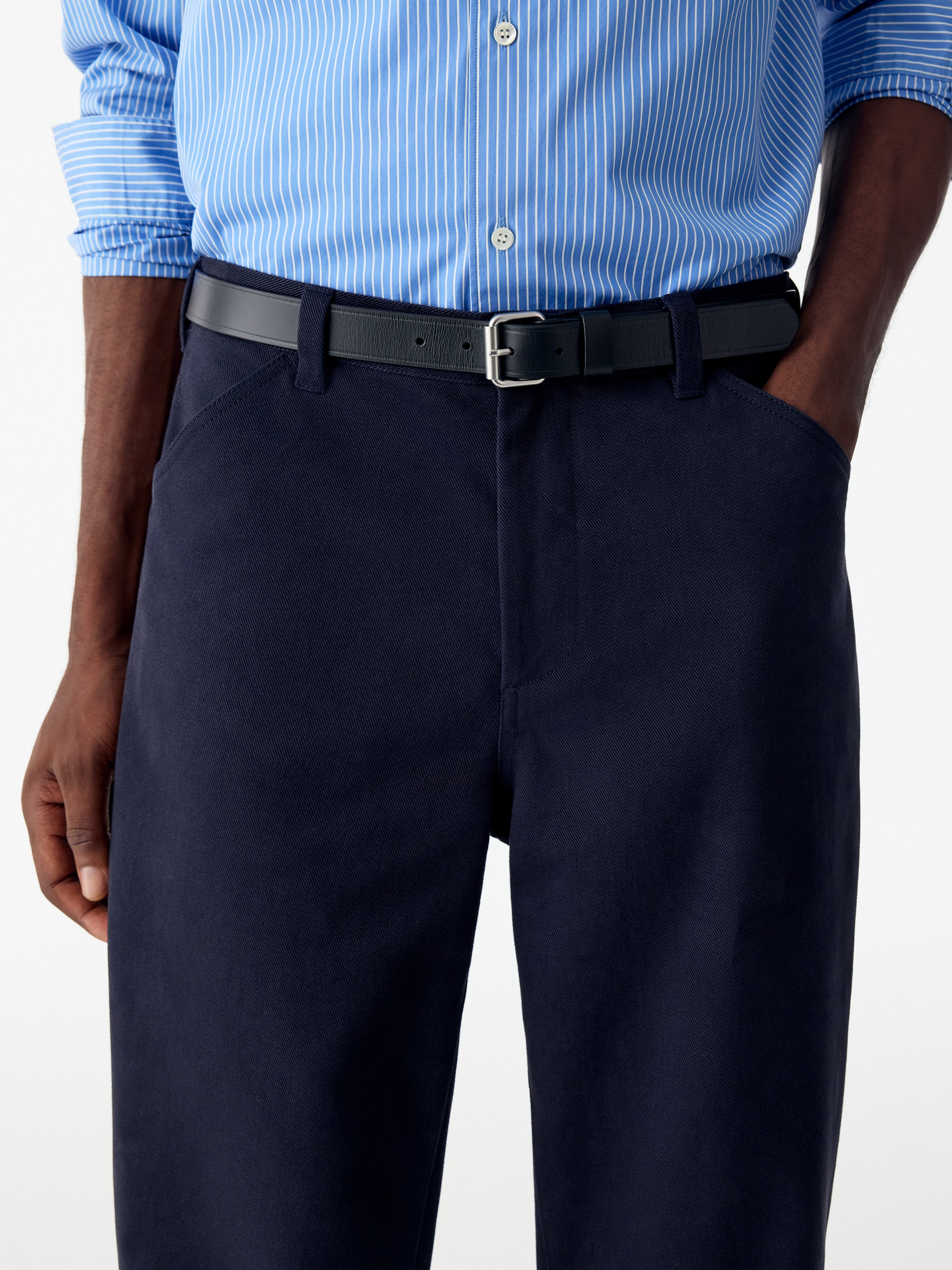 Relaxed Cotton Lyocell Trousers - Dark Blue - Relaxed fit - men - StillMedia/Lookbook - 5