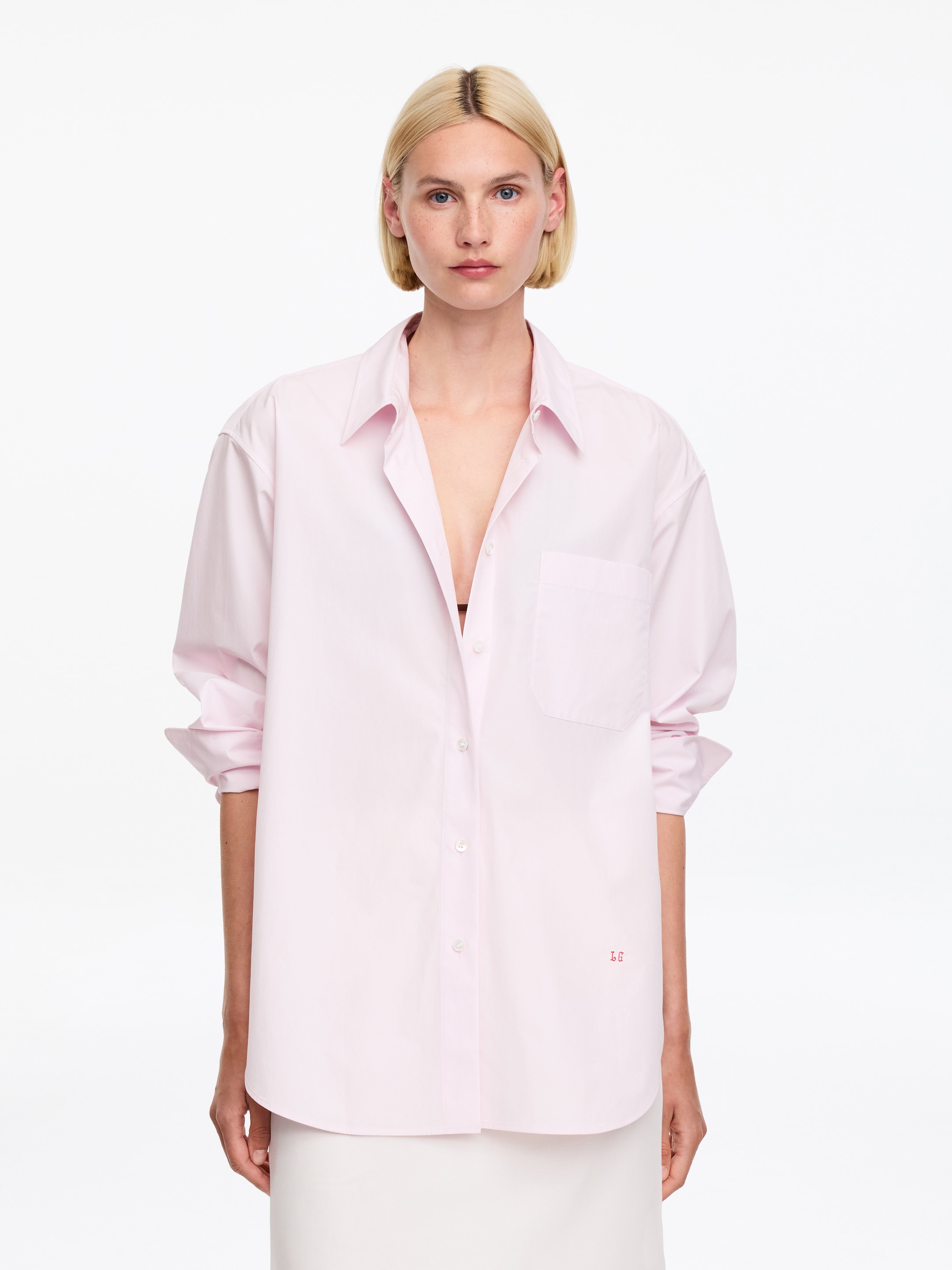 ARKET and Laila Gohar Button-Back Shirt - Light Pink - Loose fit - Women - StillMedia/Lookbook - 6