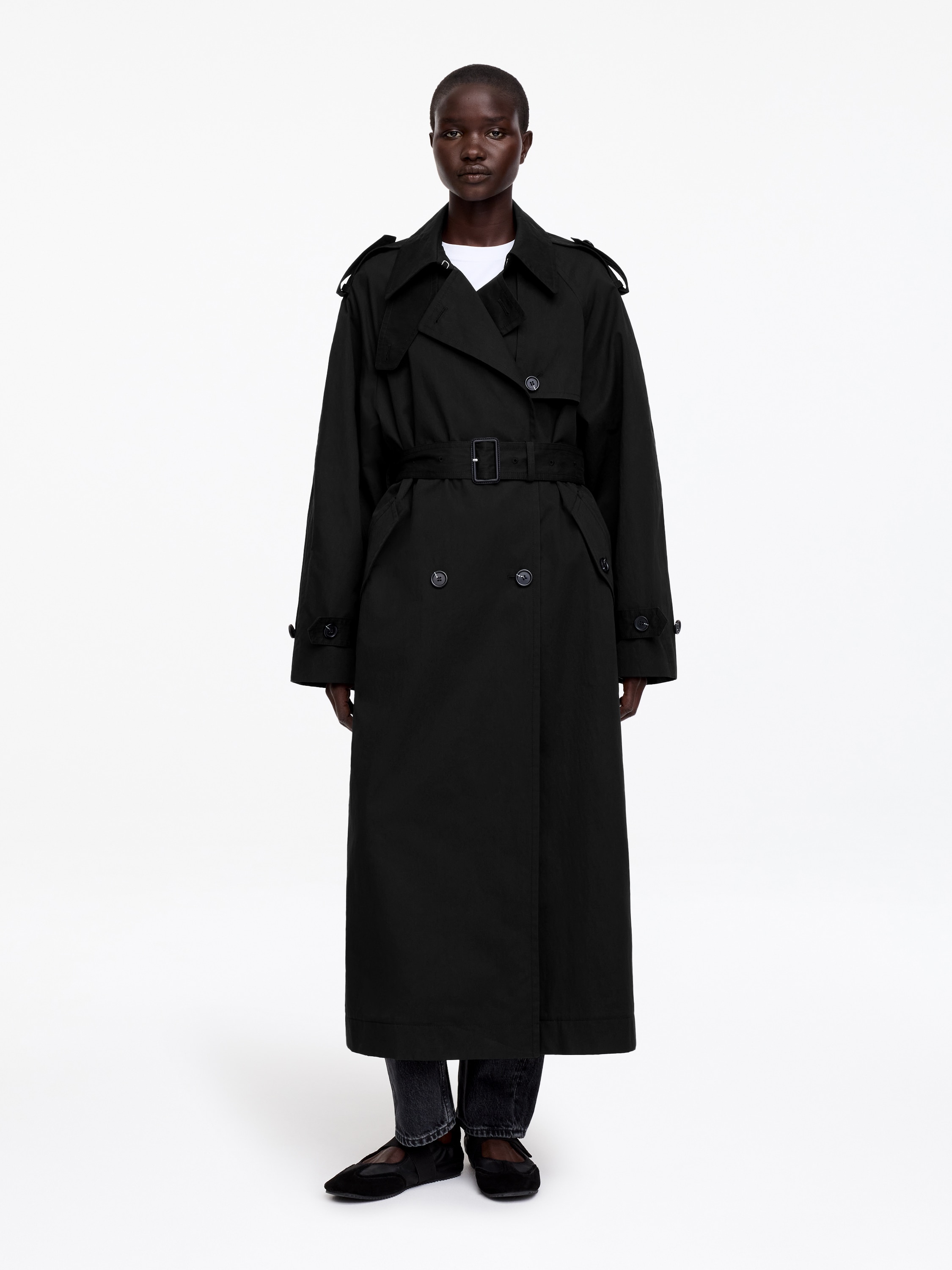 Oversized Trench Coat – Black – Women – ARKET WW