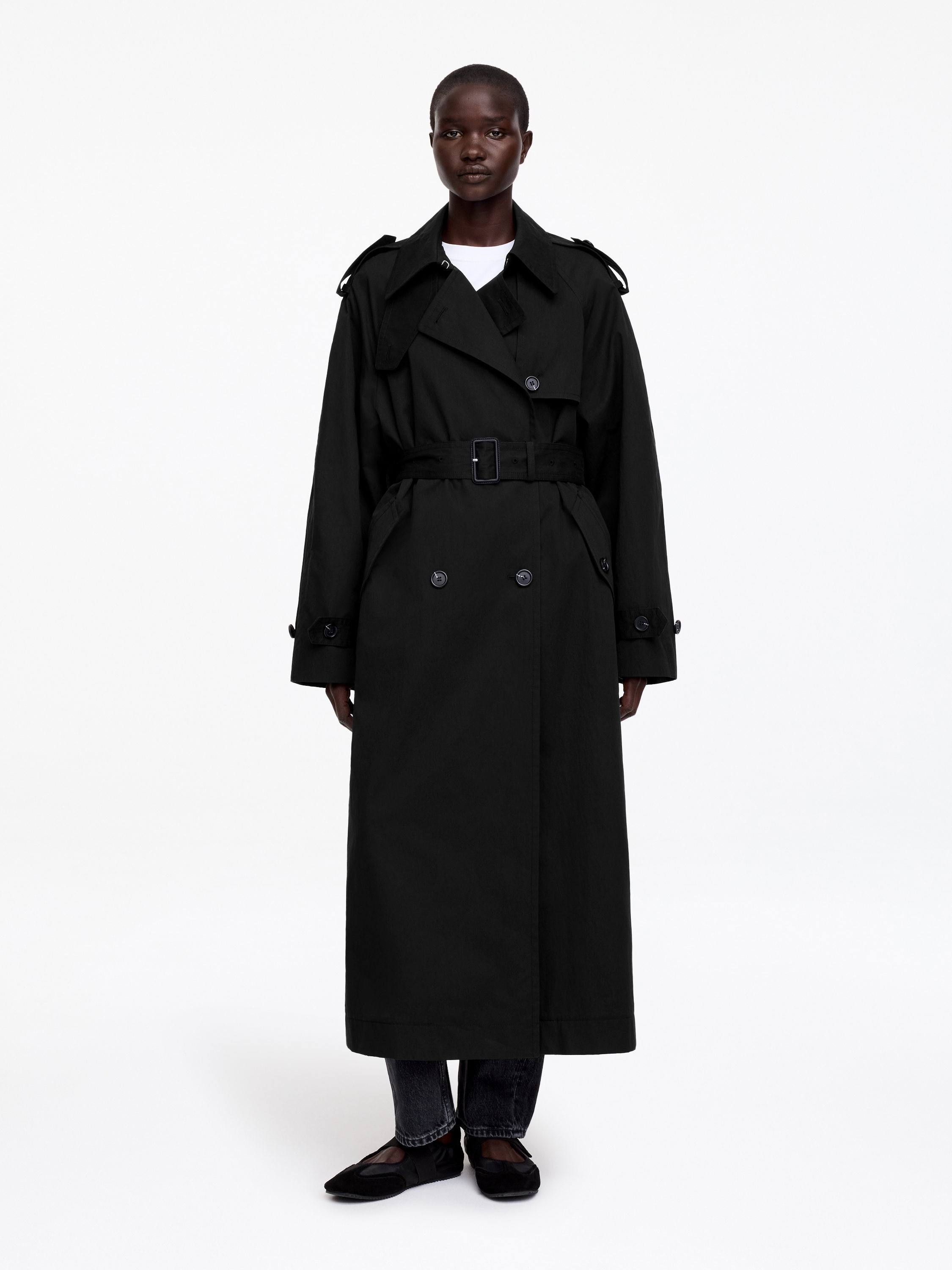 Oversized Trench Coat – Black – Women – ARKET GB
