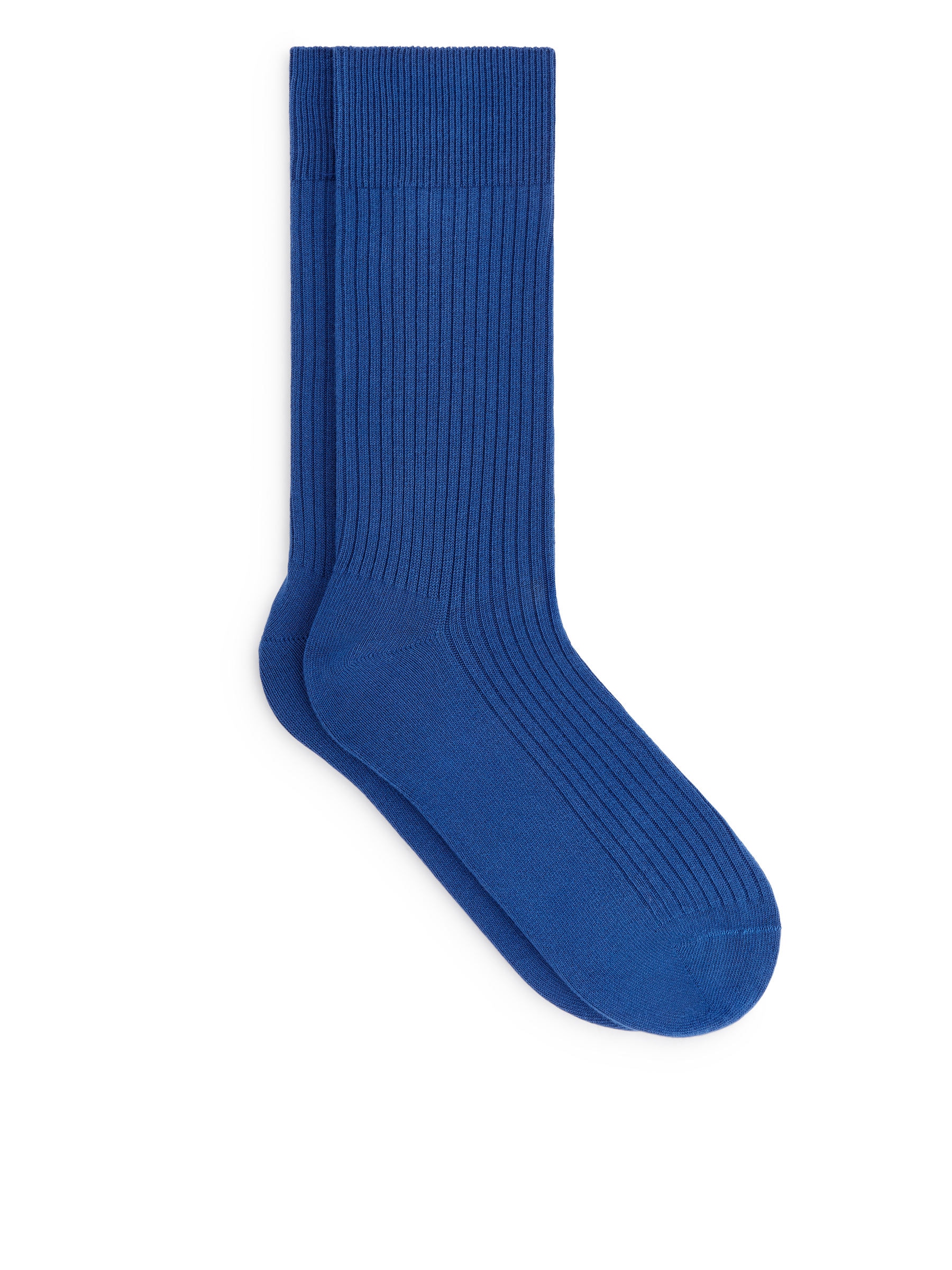 Supima Cotton Rib Socks - Bright Blue - Regular fit - Men - StillMedia/DescriptiveStillLife - 1