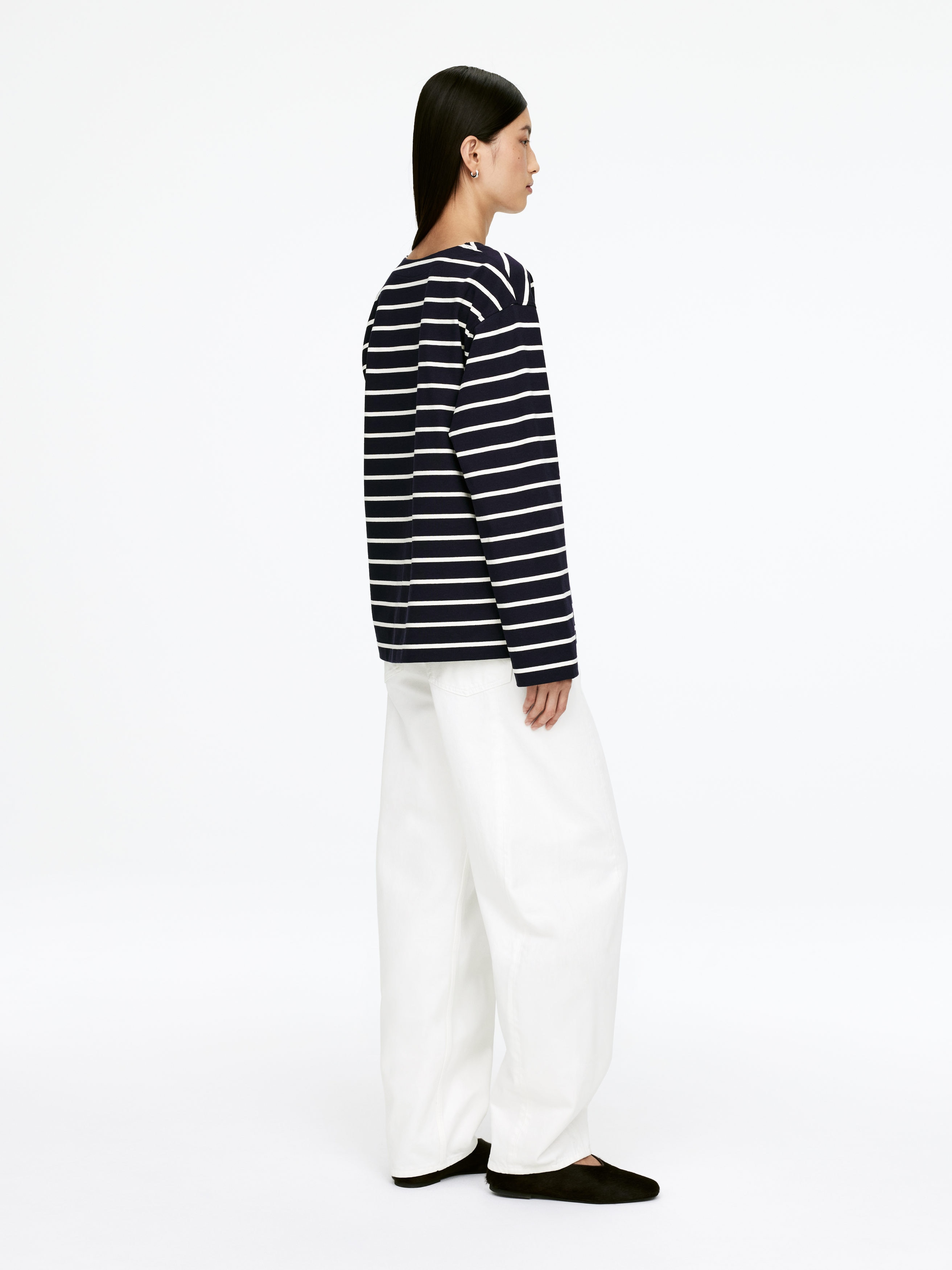 Long-Sleeve Top - Dark Blue - Loose fit - Women - StillMedia/Lookbook - 3