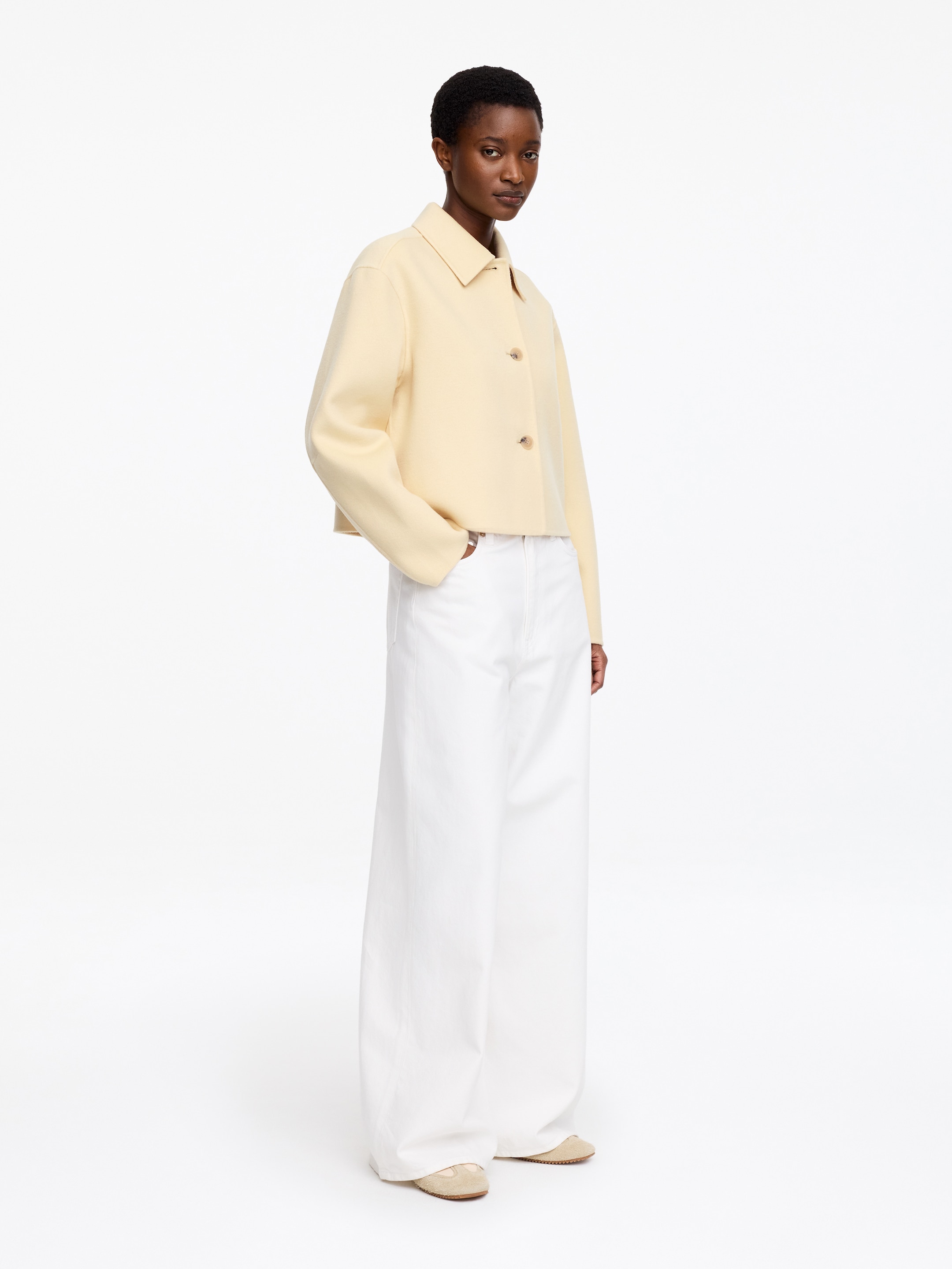 Doublé Wool-Blend Overshirt - Cream - Regular fit - Women - StillMedia/Lookbook - 4