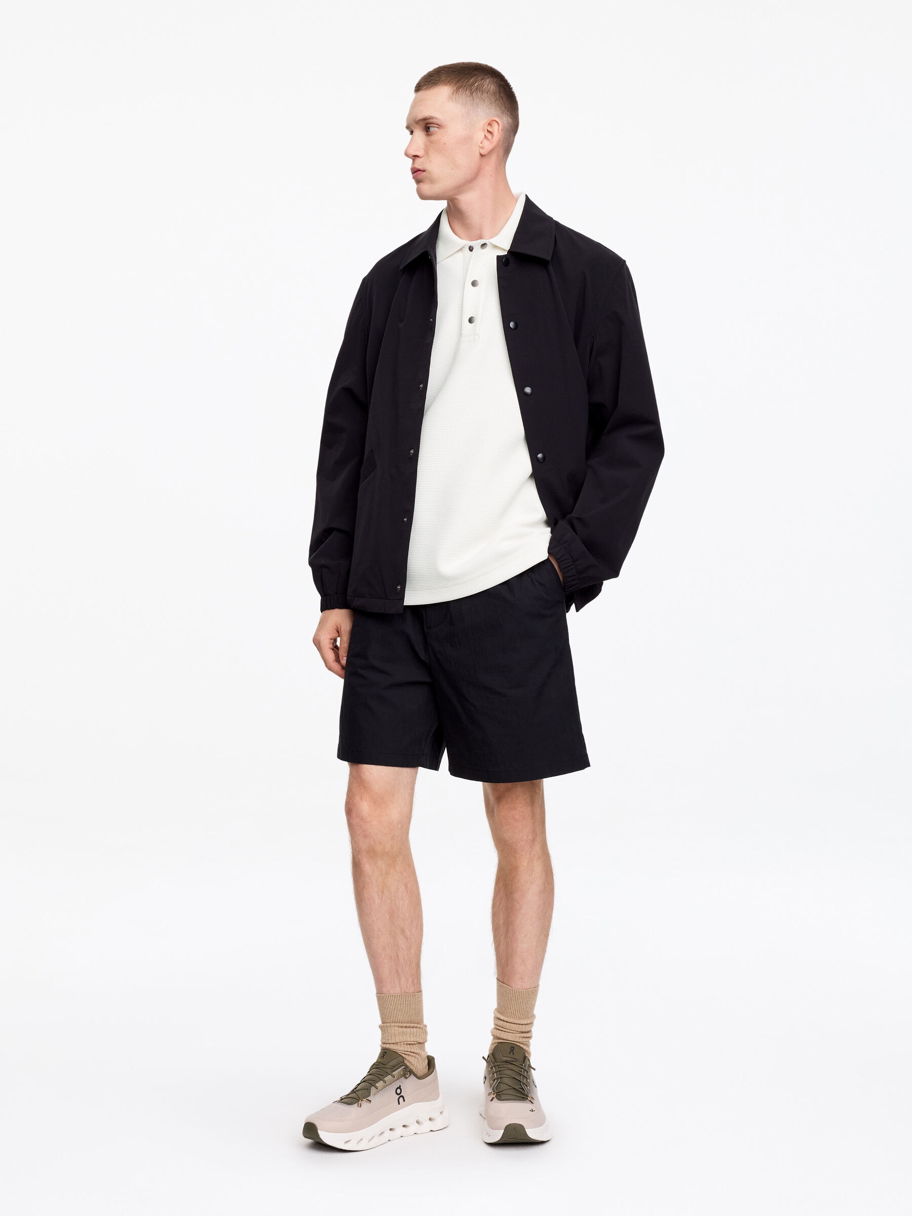 Waffled Polo Shirt - White - Regular fit - Men - StillMedia/Lookbook - 4