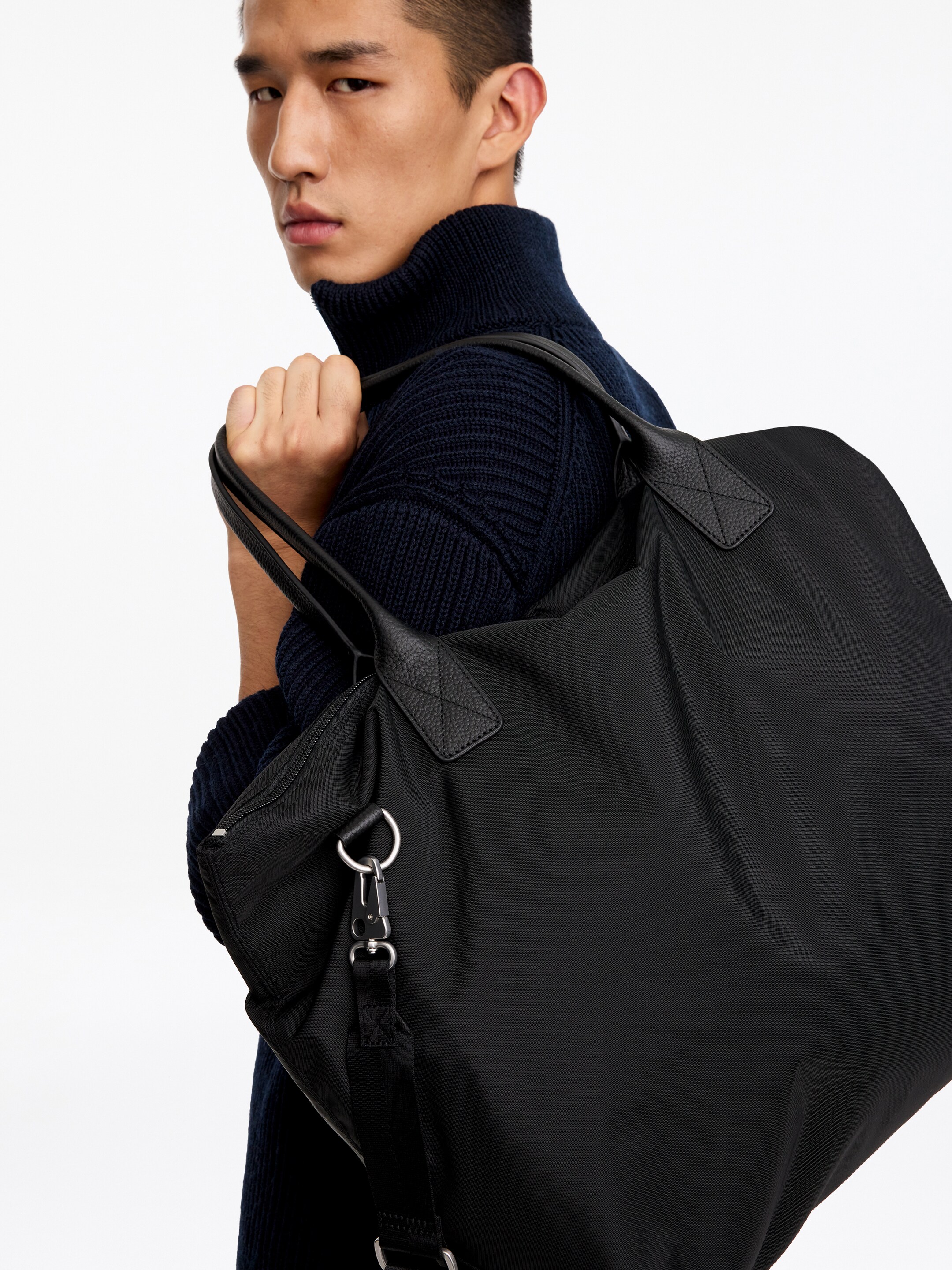 36-Stunden-Tragetasche mit Lederdetails - Schwarz - men - StillMedia/Lookbook - 10