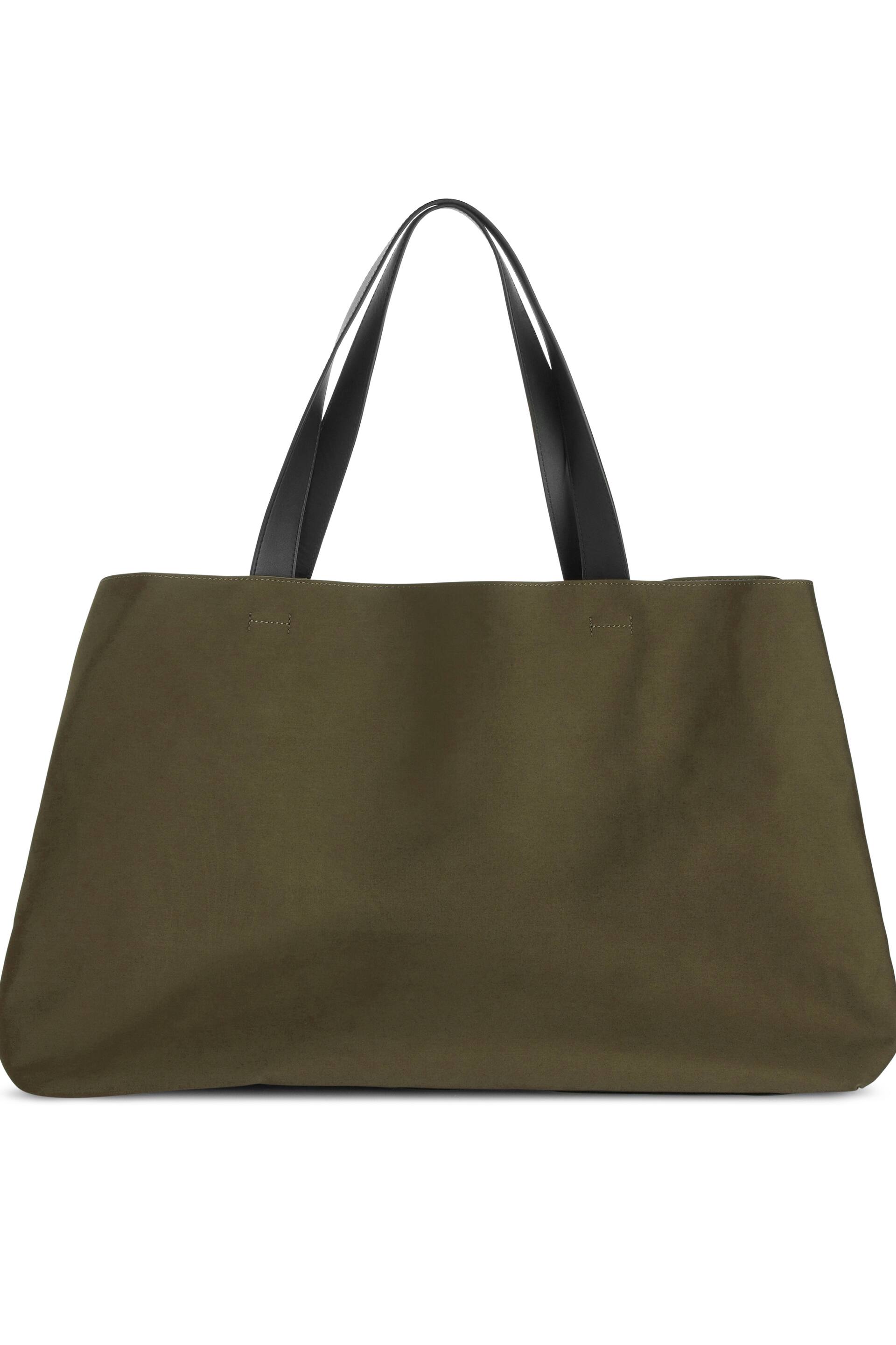 Grotere afbeelding bekijken: Draagtas met leren details - Kakigroen - DAMES | H&M NL 1