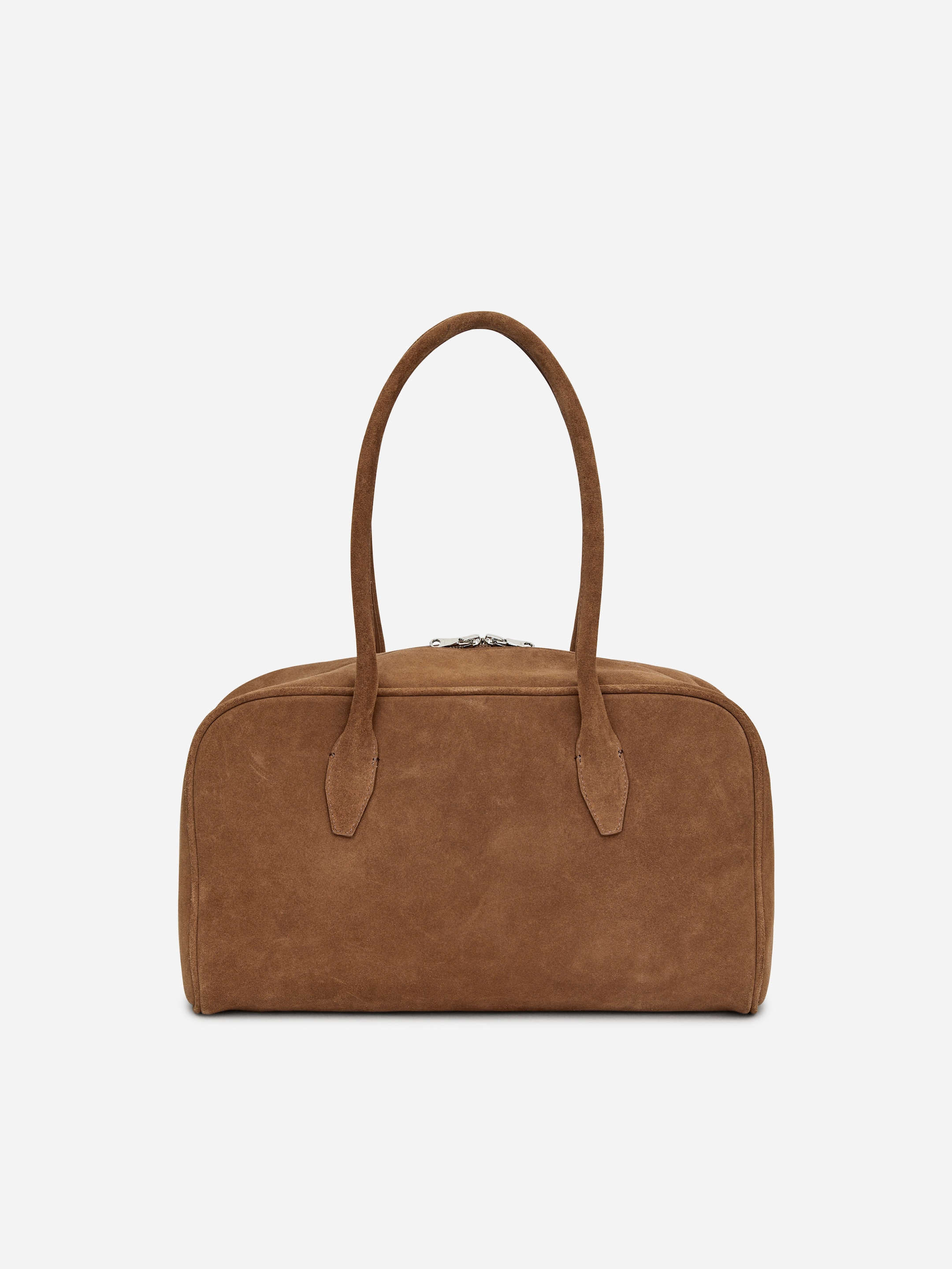 Sac de bowling en cuir suédé - Marron - Femme - StillMedia/DescriptiveStillLife - 1