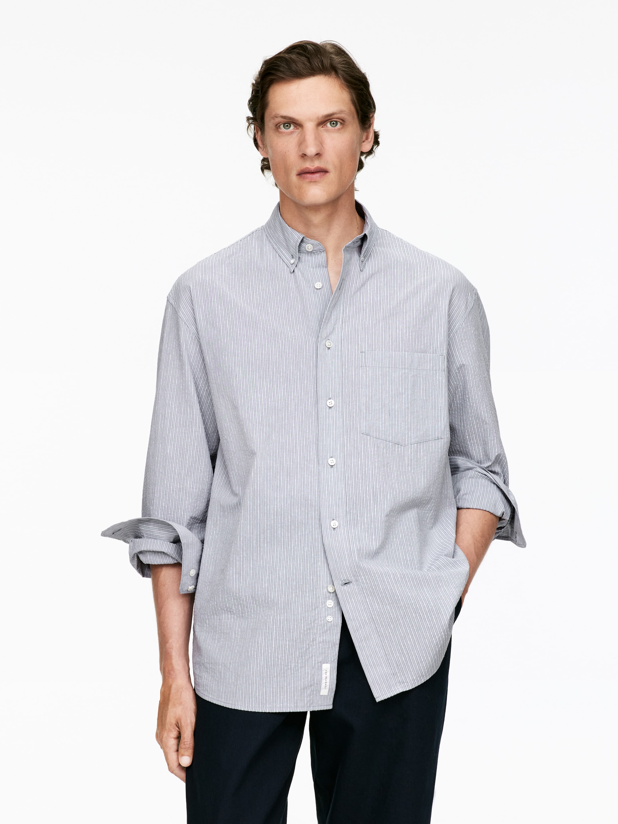 Zobacz większy obraz: Luźna koszula z kory - Szary - ON | H&M PL 1