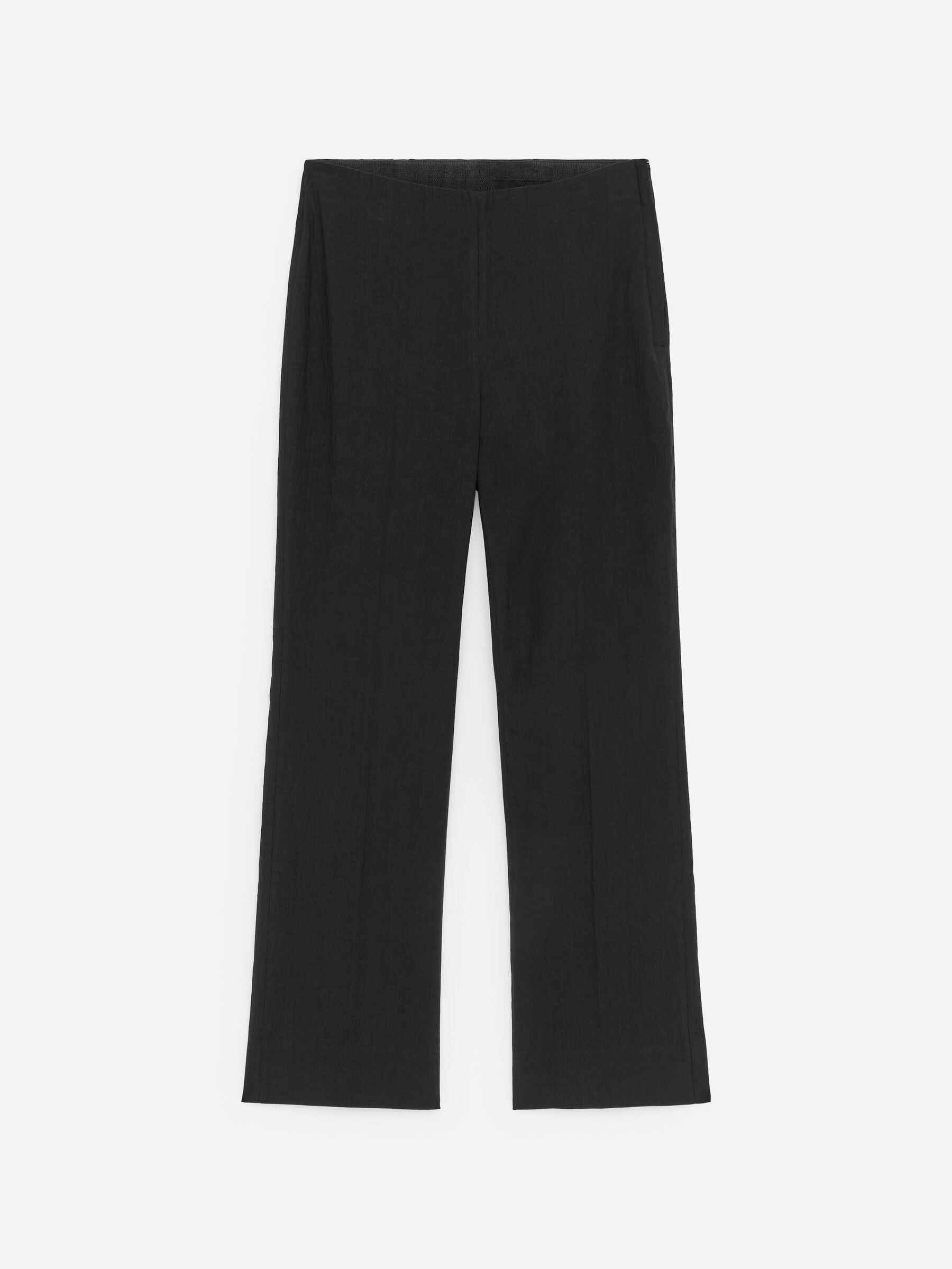 Linen-Cotton Kick-Flare Trousers-#272627-18738