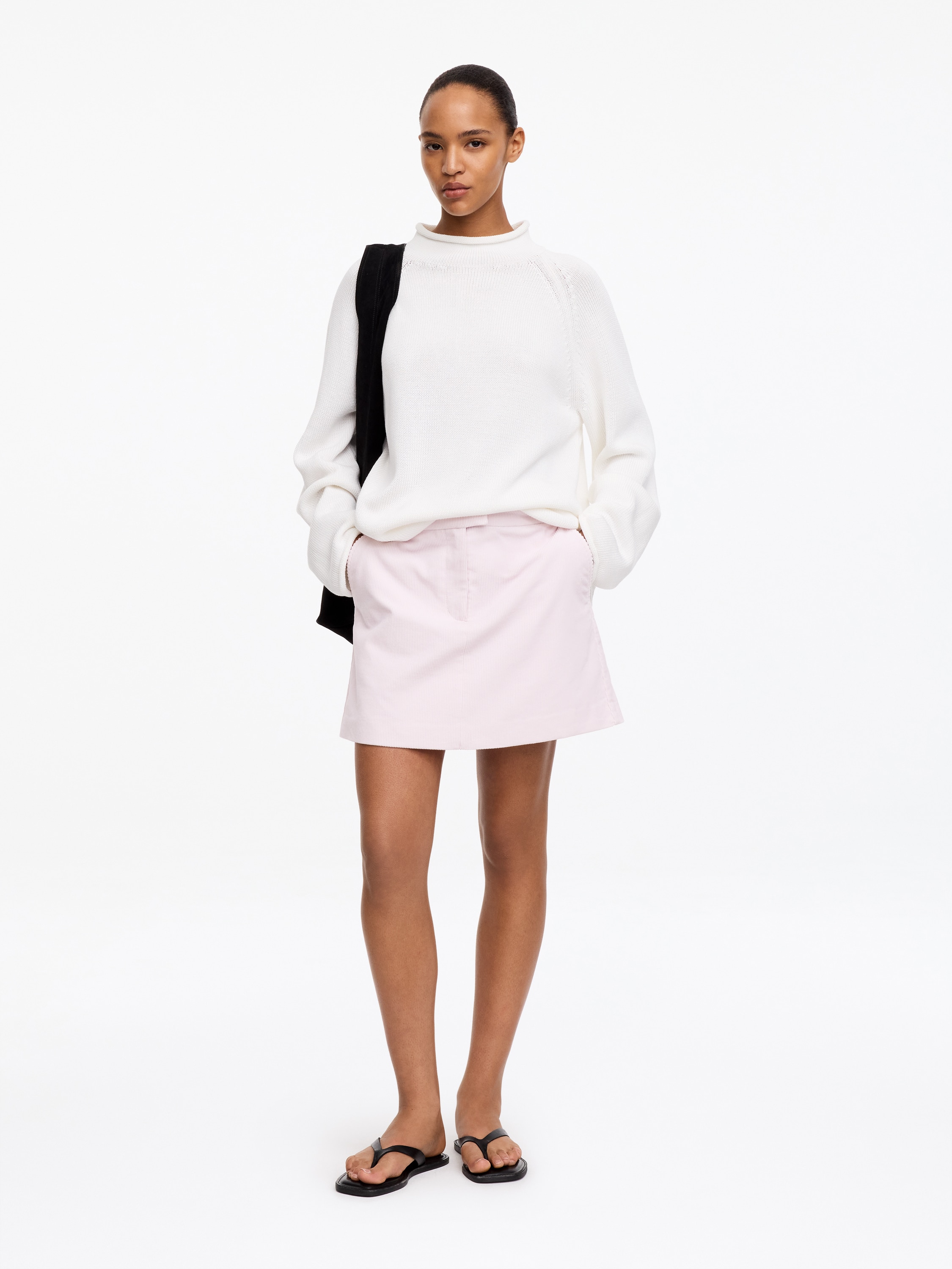 Minirock aus Cord - Rosa