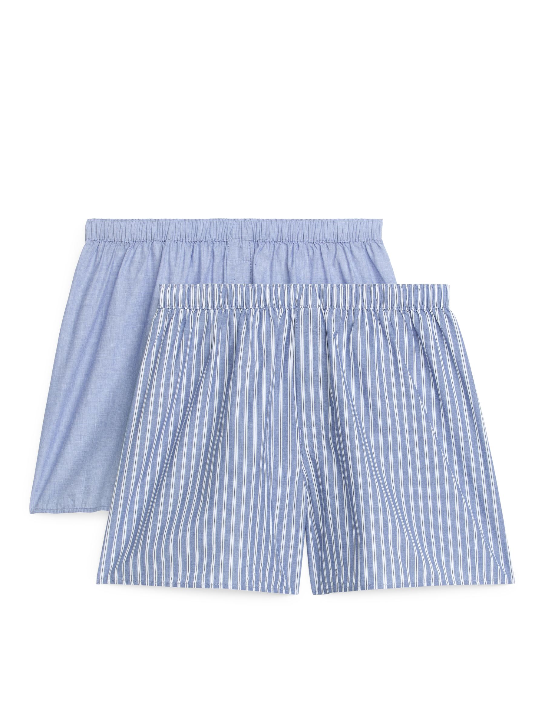 Gewebte Boxershorts, 2er-Set - Blau gestreift - Regular Fit - Herren - StillMedia/DescriptiveStillLife - 2
