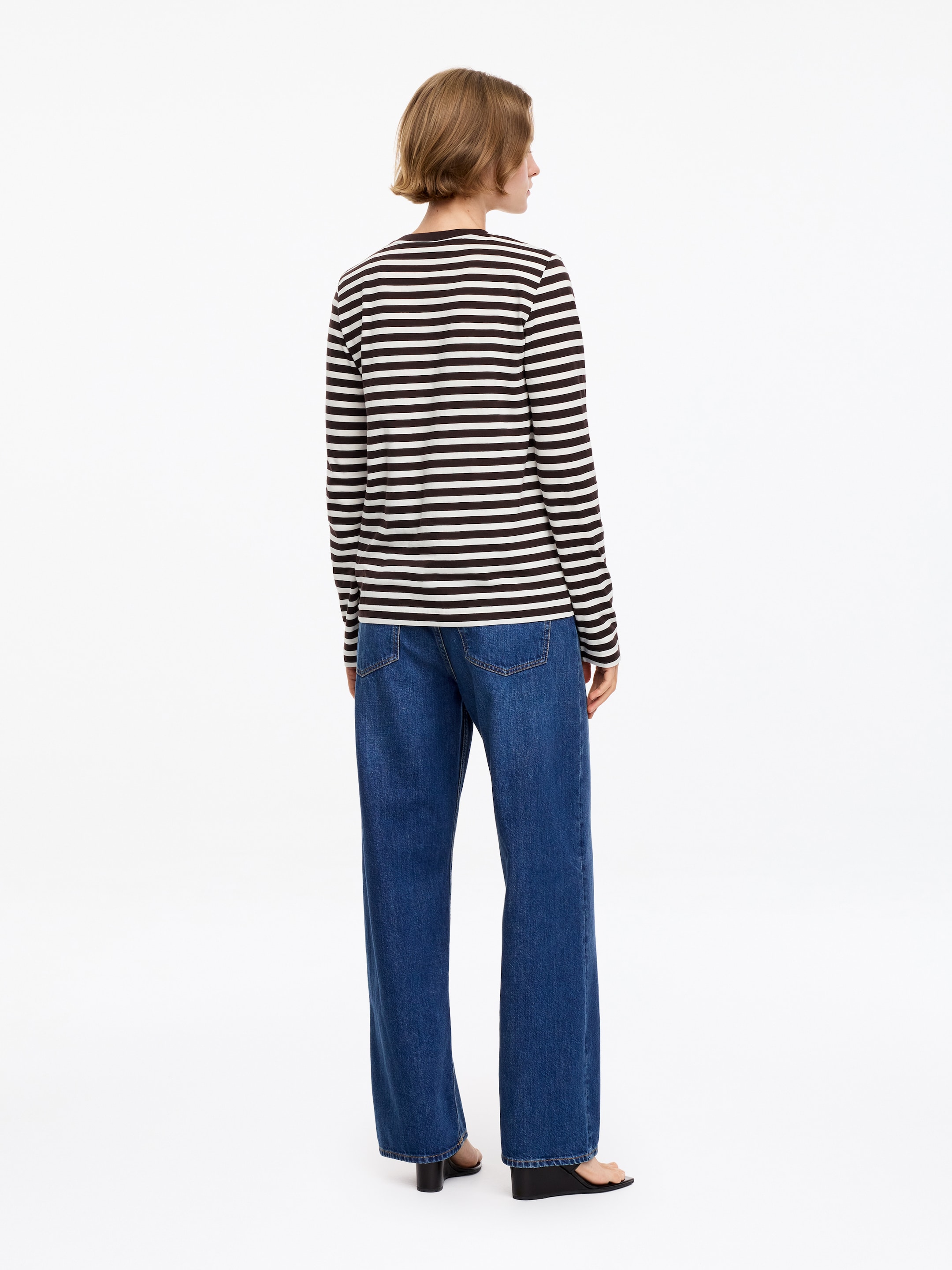 T-shirt Signature a maniche lunghe - Marrone/Bianco - Regular fit - women - StillMedia/Lookbook - 6