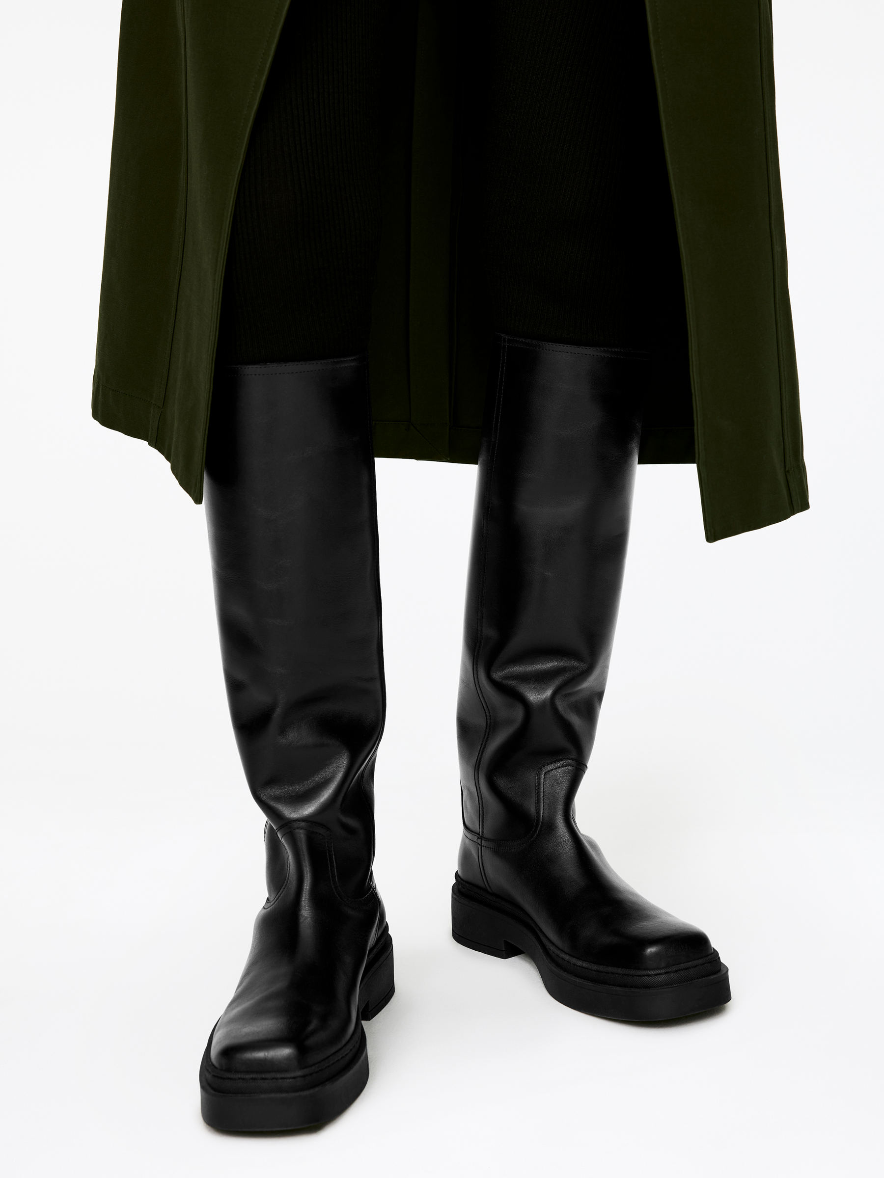 Knielange Lederstiefel - Schwarz - Damen - StillMedia/Lookbook - 7