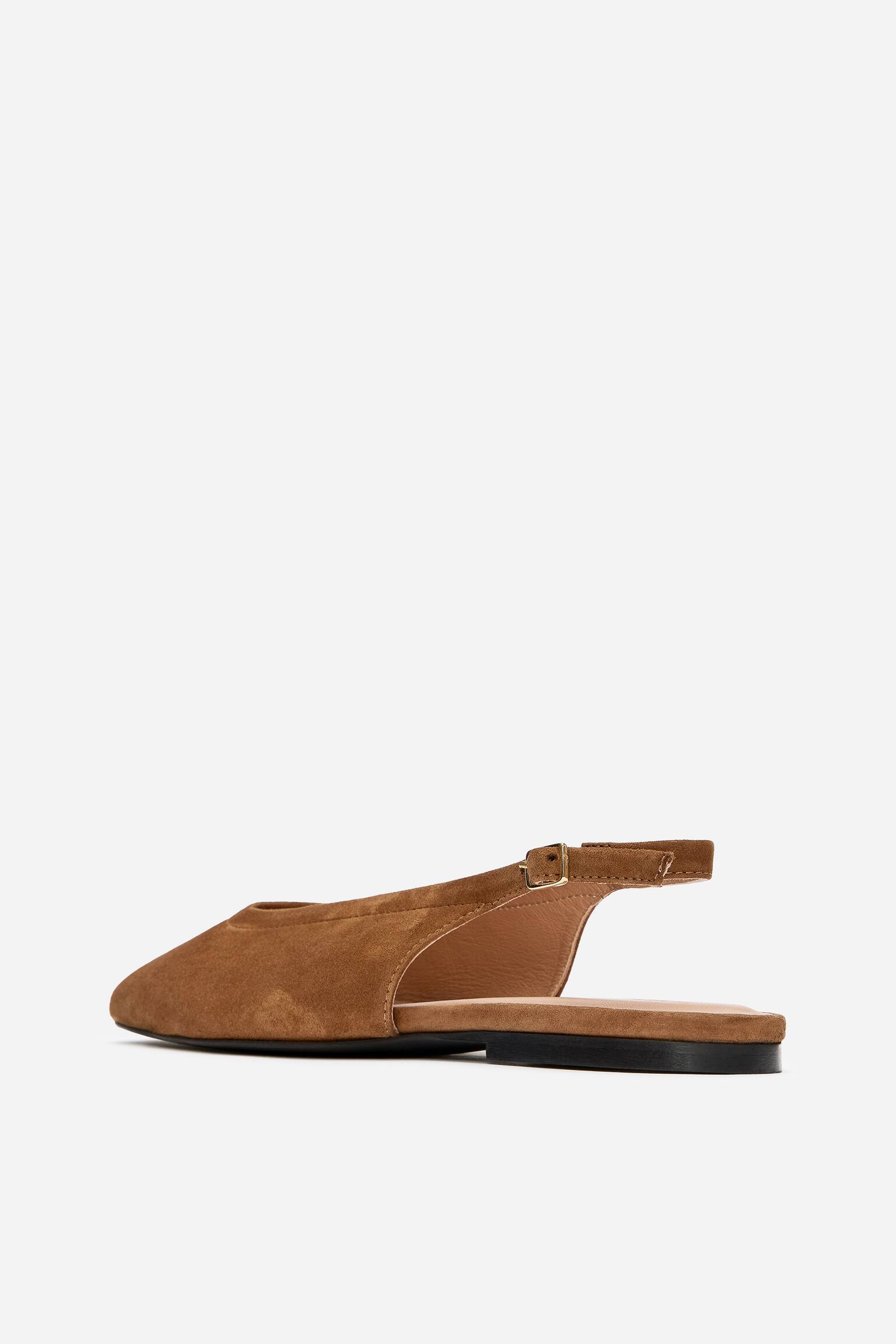 Slingbacks i mocka - Brun - 8