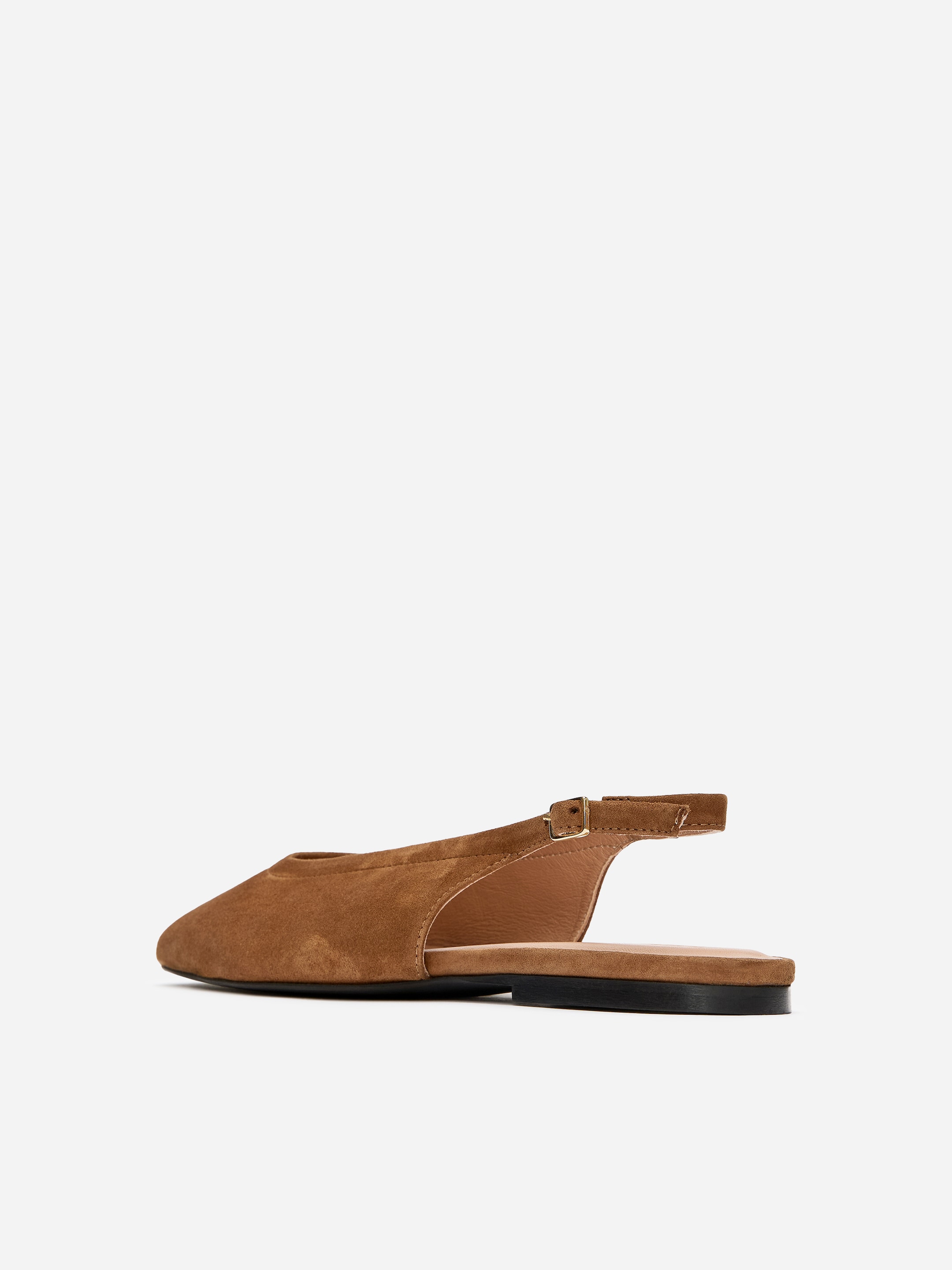 Zamszowe płaskie buty z odsłoniętą piętą - Brązowy - Women - StillMedia/DescriptiveStillLife - 4