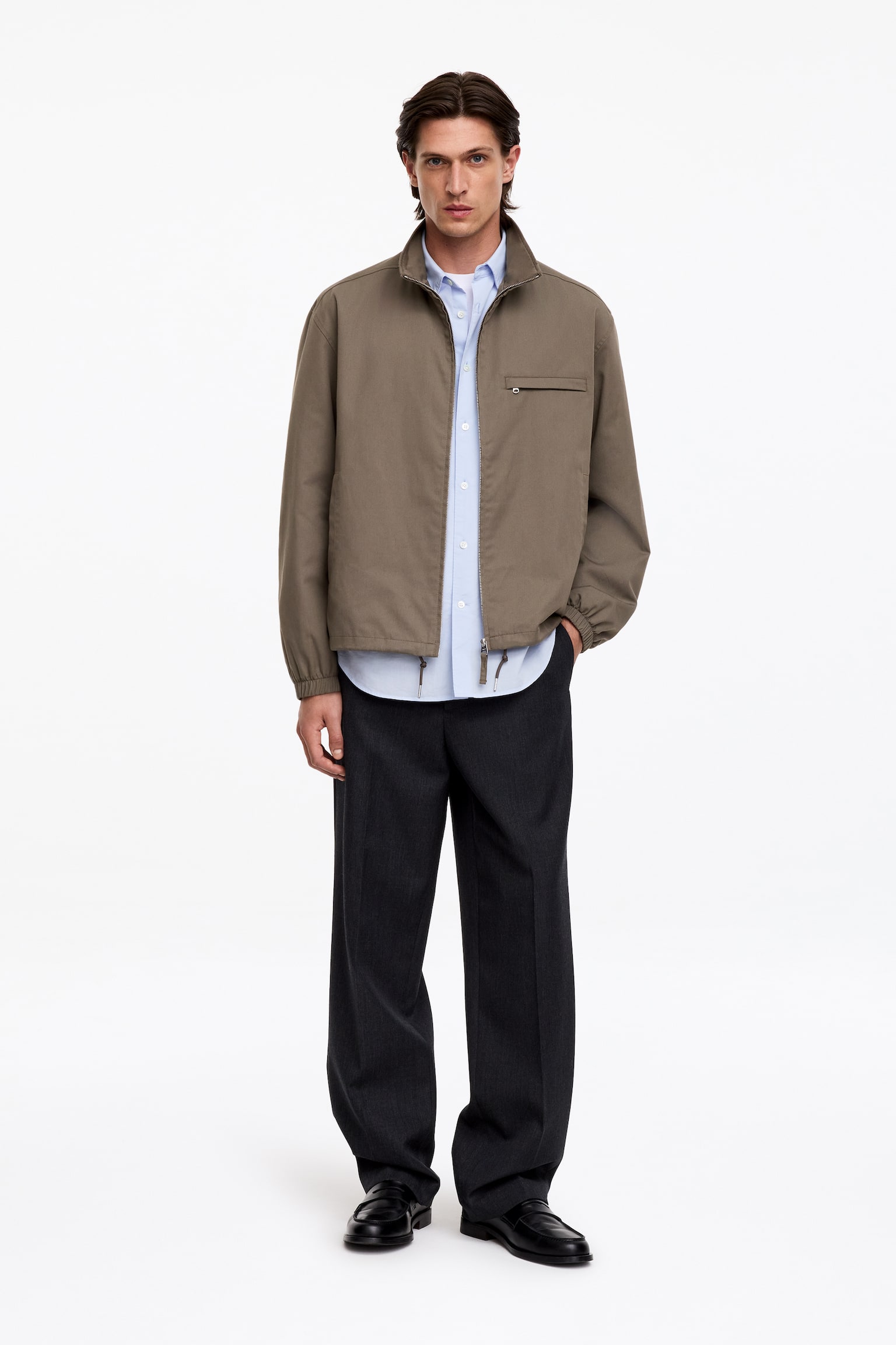 Chaqueta boxy - Topo oscuro/Azul oscuro - 1
