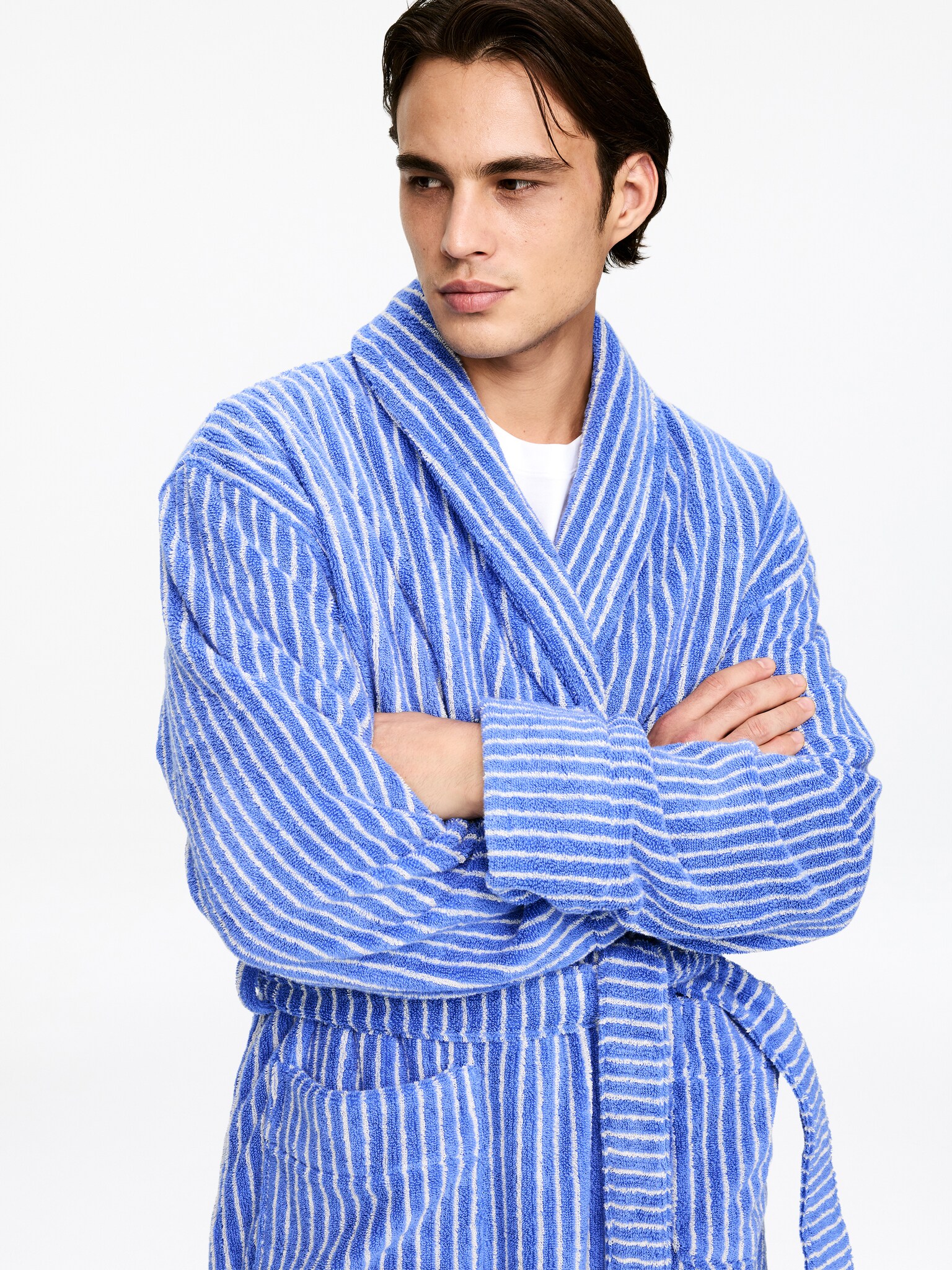 Cotton Terry Bathrobe - Blue - 5