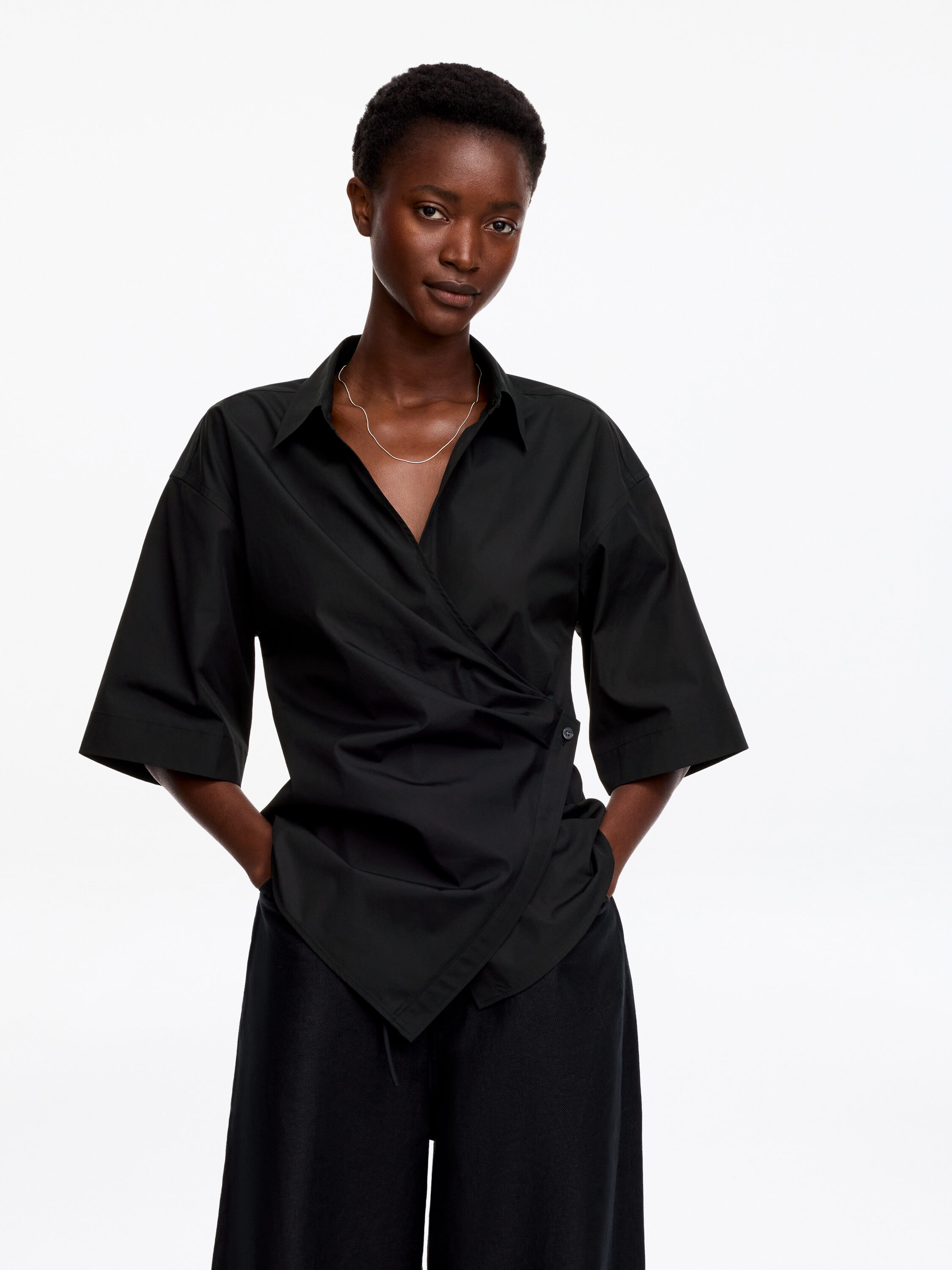 Cotton Wrap Shirt