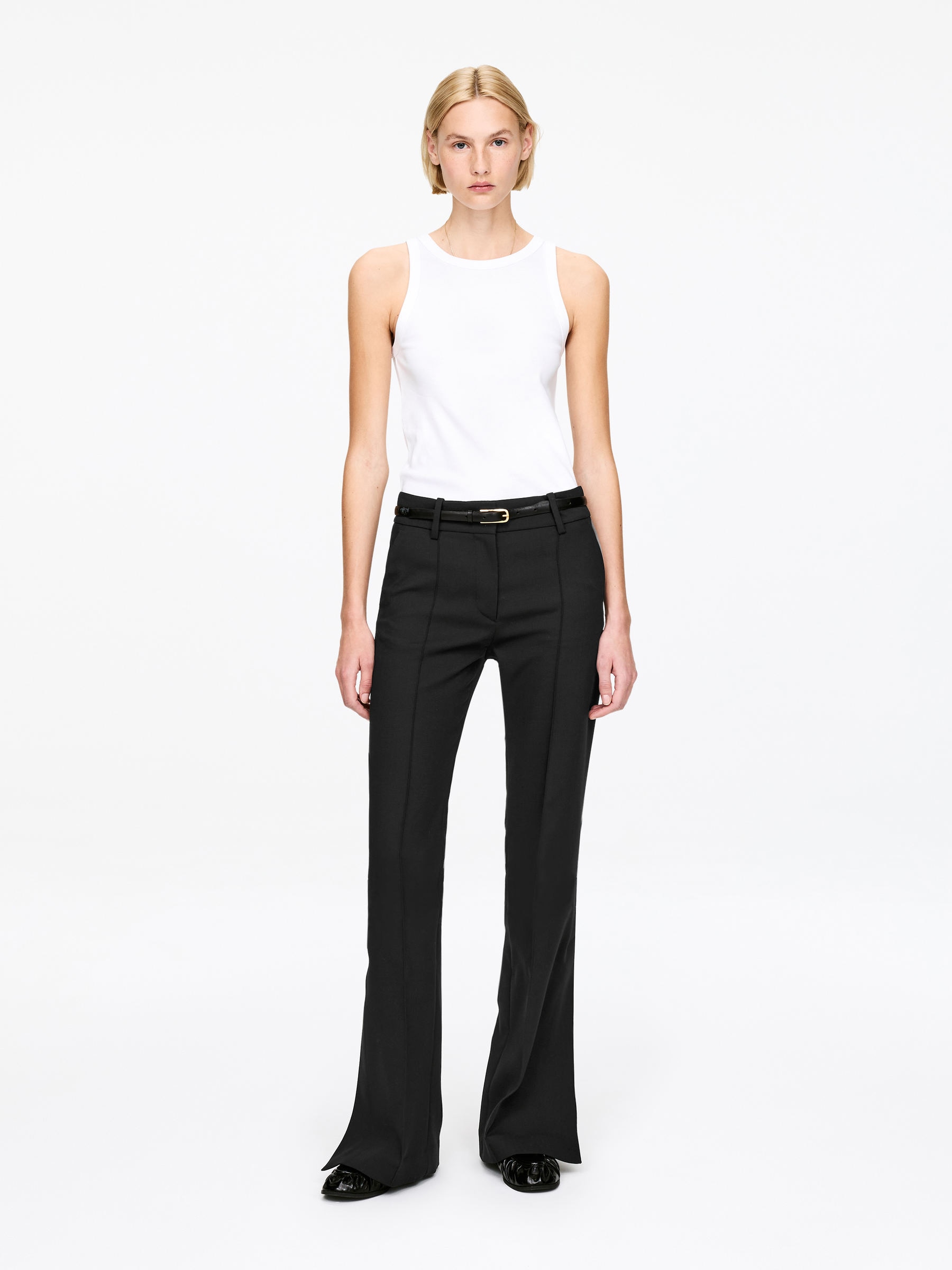 Tailored Side-Slit Trousers-#272627-17747