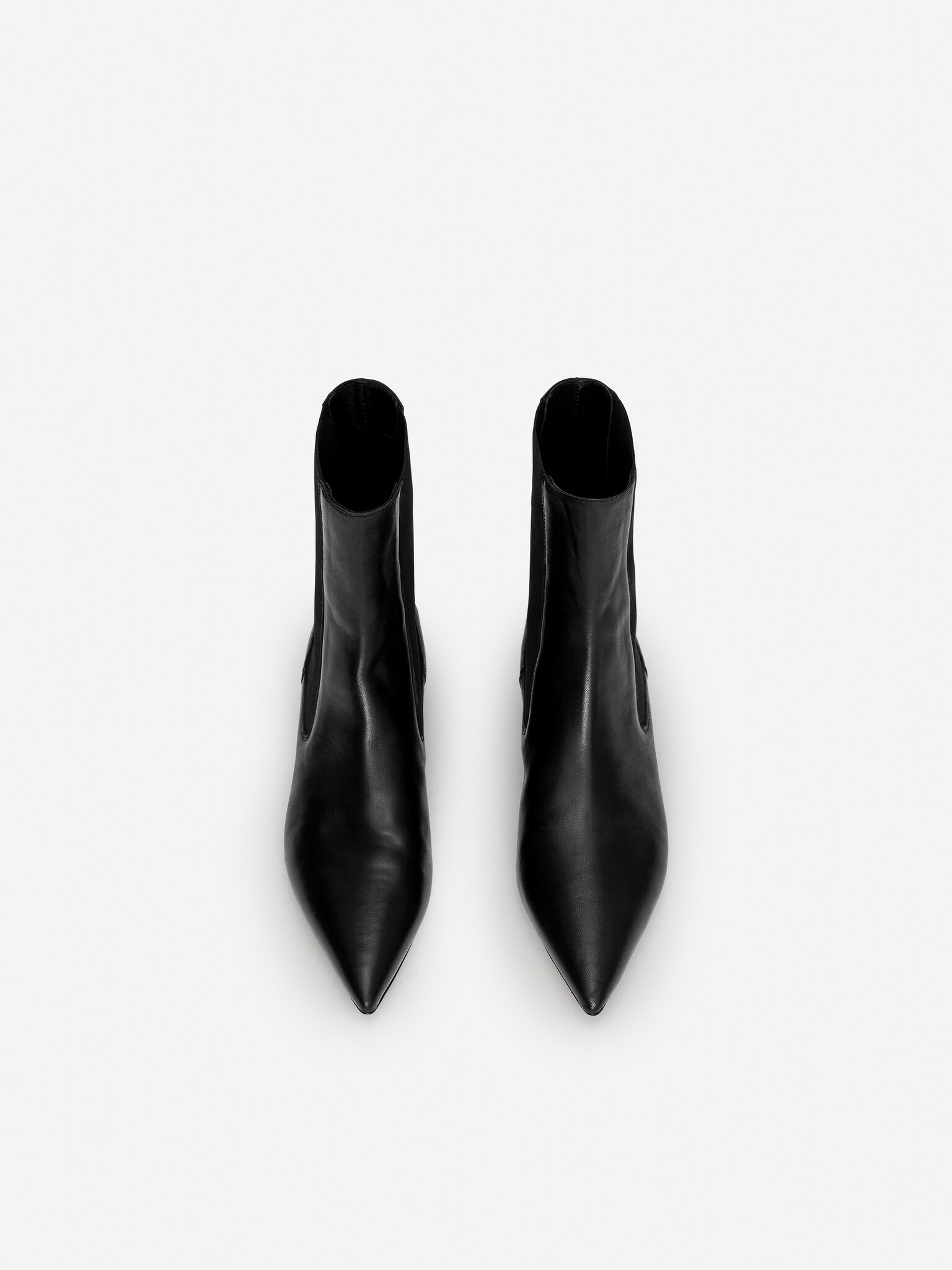 Bottines pointues en cuir - Noir - 4