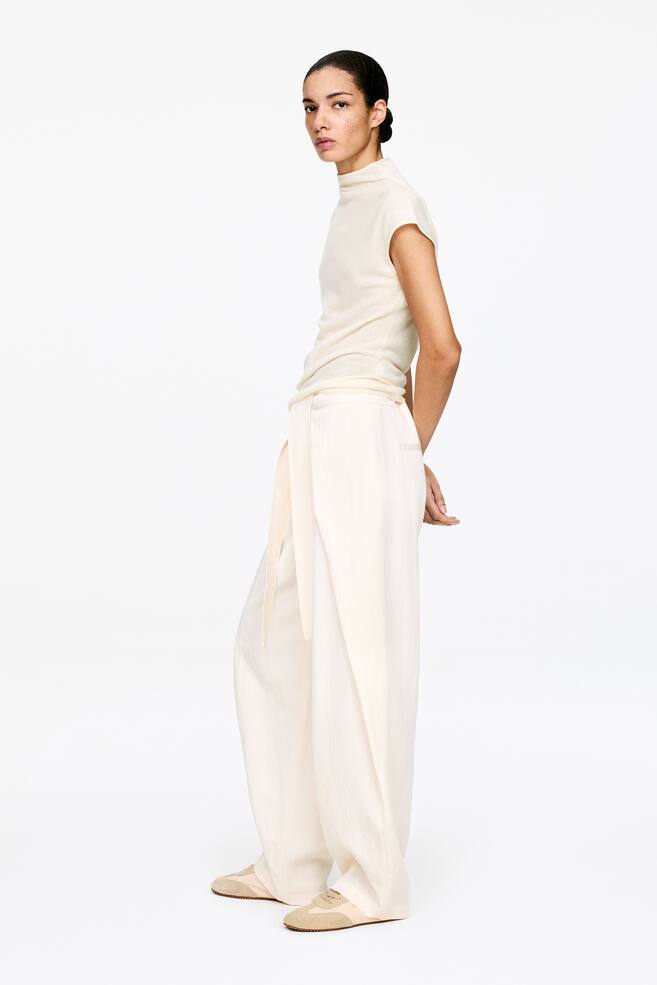 Haut drapé en pur cachemire-Blanc cassé - 5