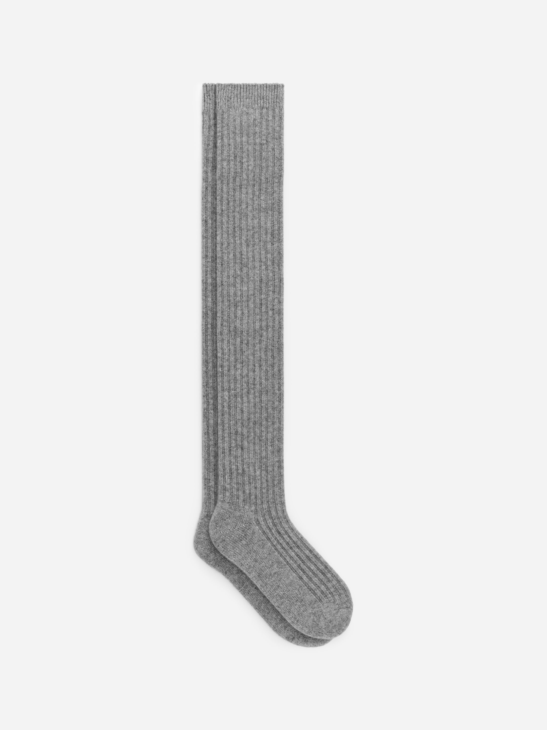Cashmere-Blend Knee Socks-#848384-17545