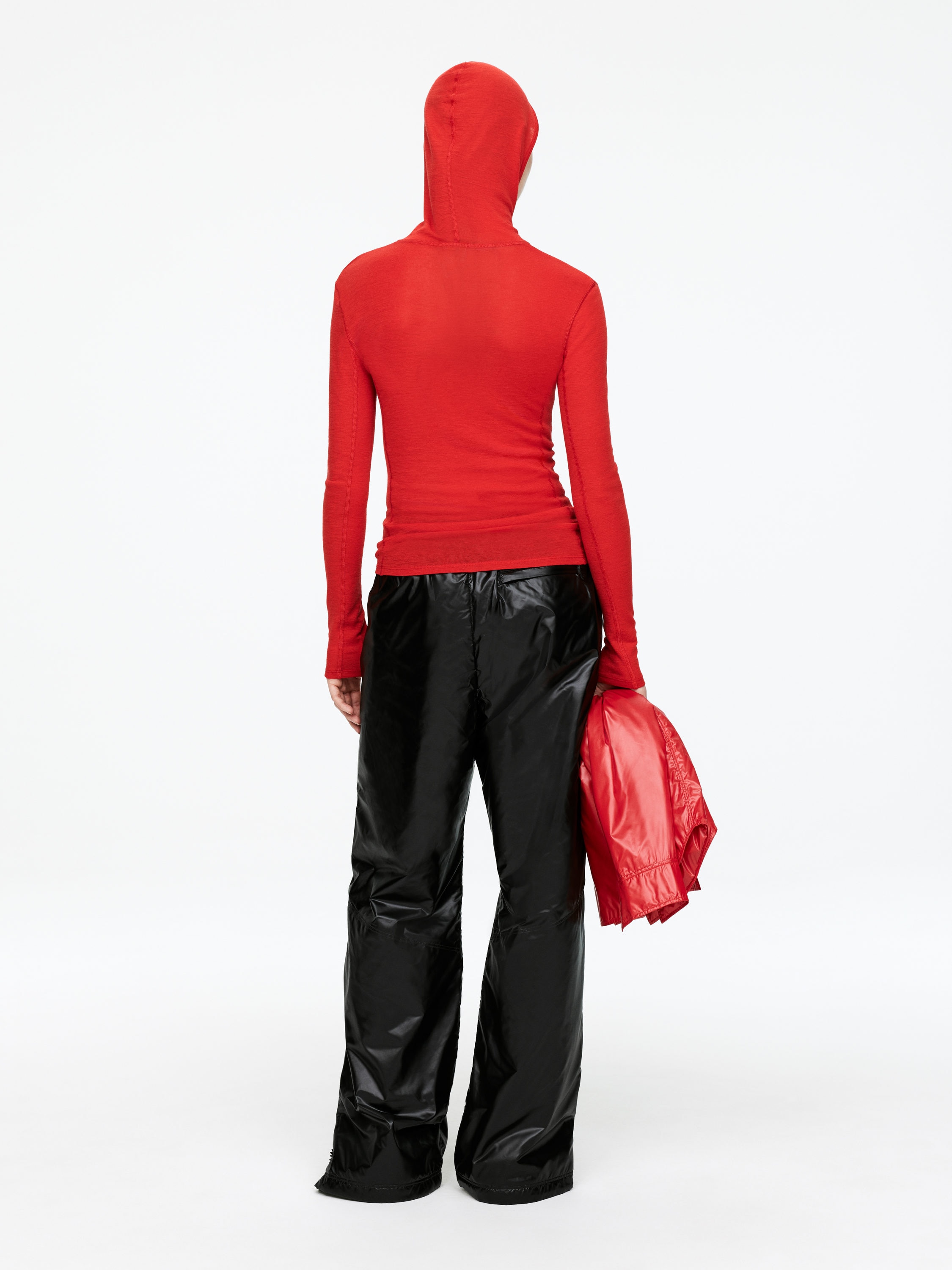 Hooded Wool Jumper - Red - Slim fit - Women - StillMedia/Lookbook - 3